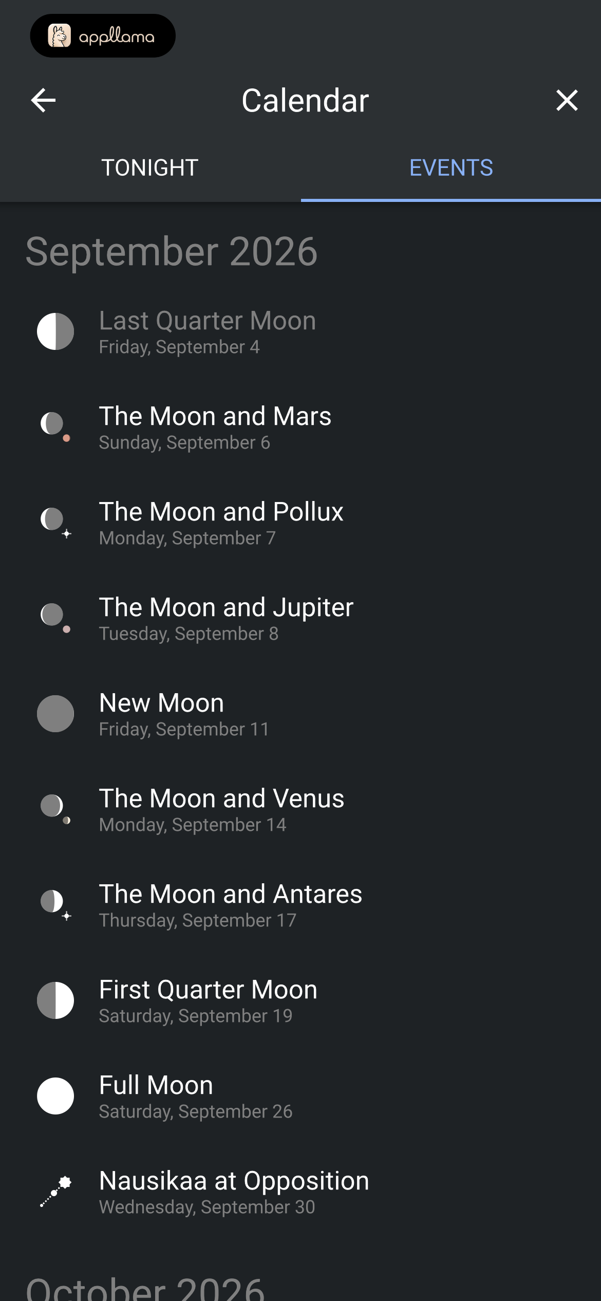 Calendar Events