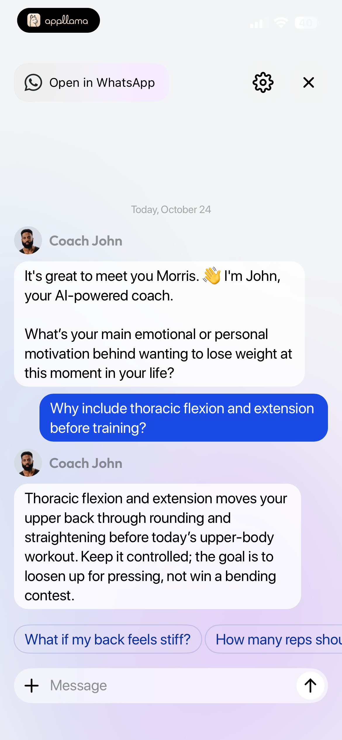 AI Coach Conversation