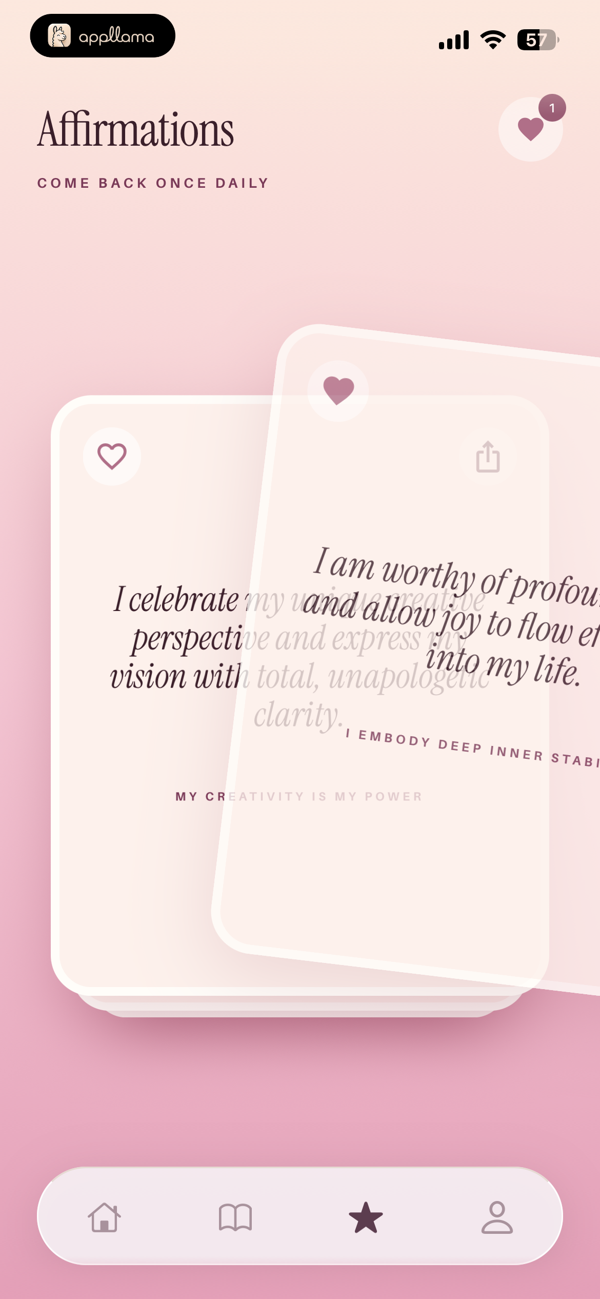 Affirmation Card Swipe