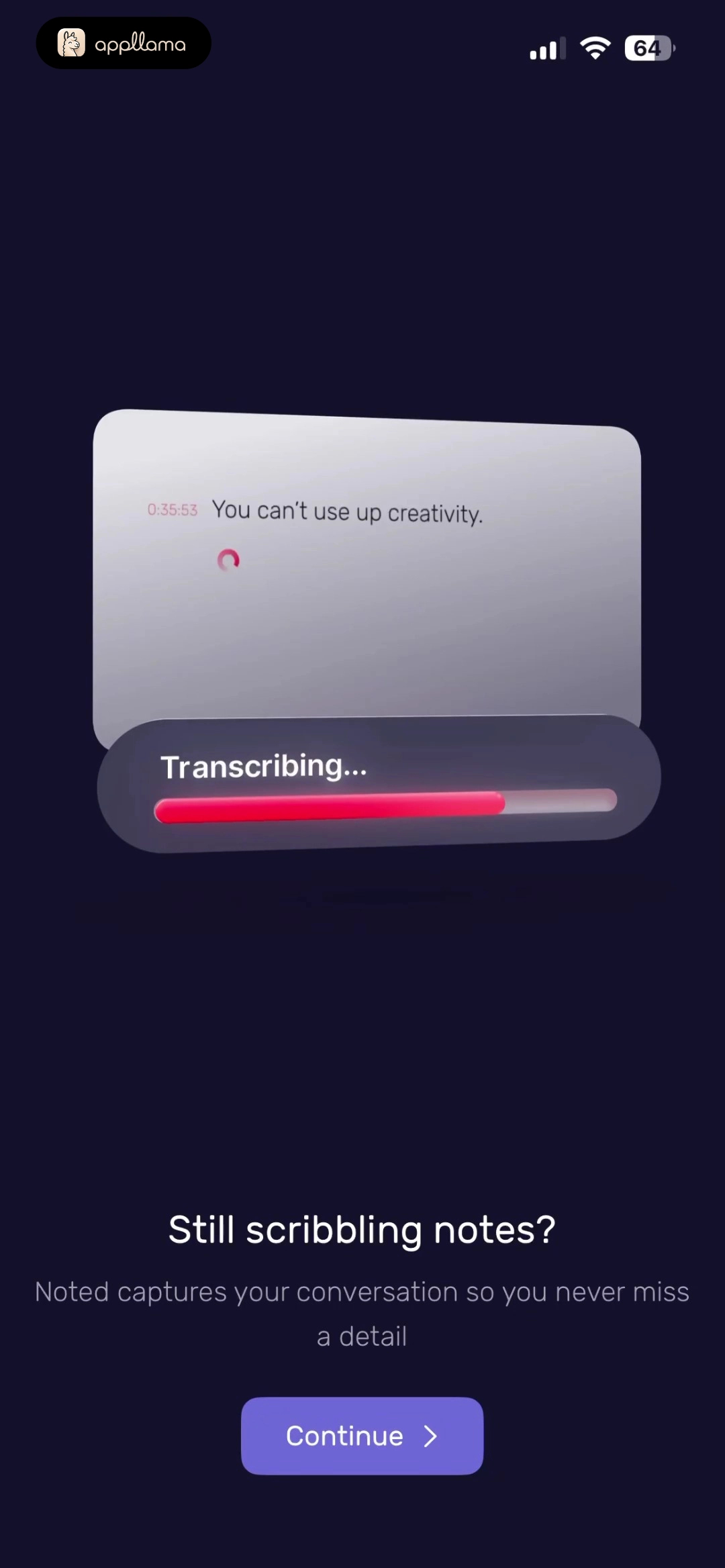 Onboarding Transcription