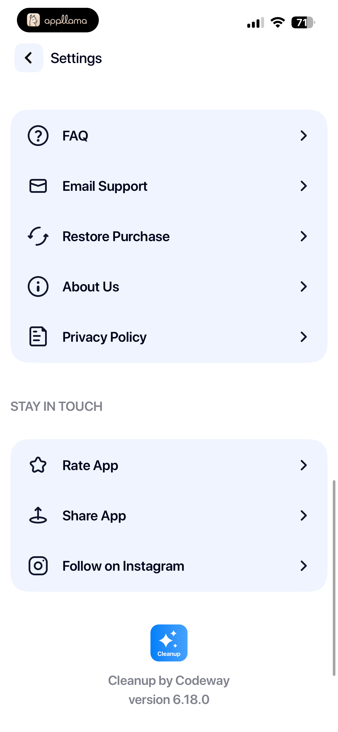 Settings Support