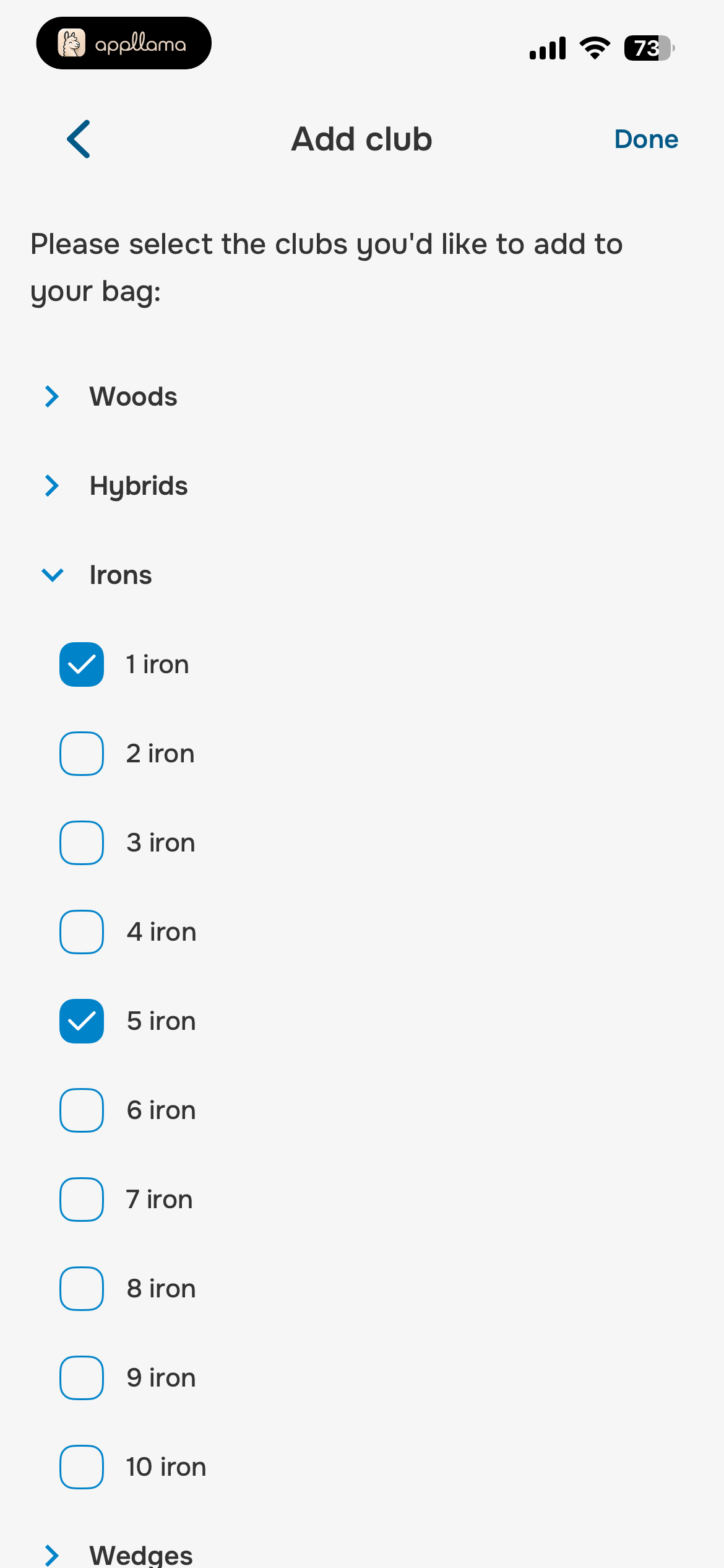 Add Clubs By Loft