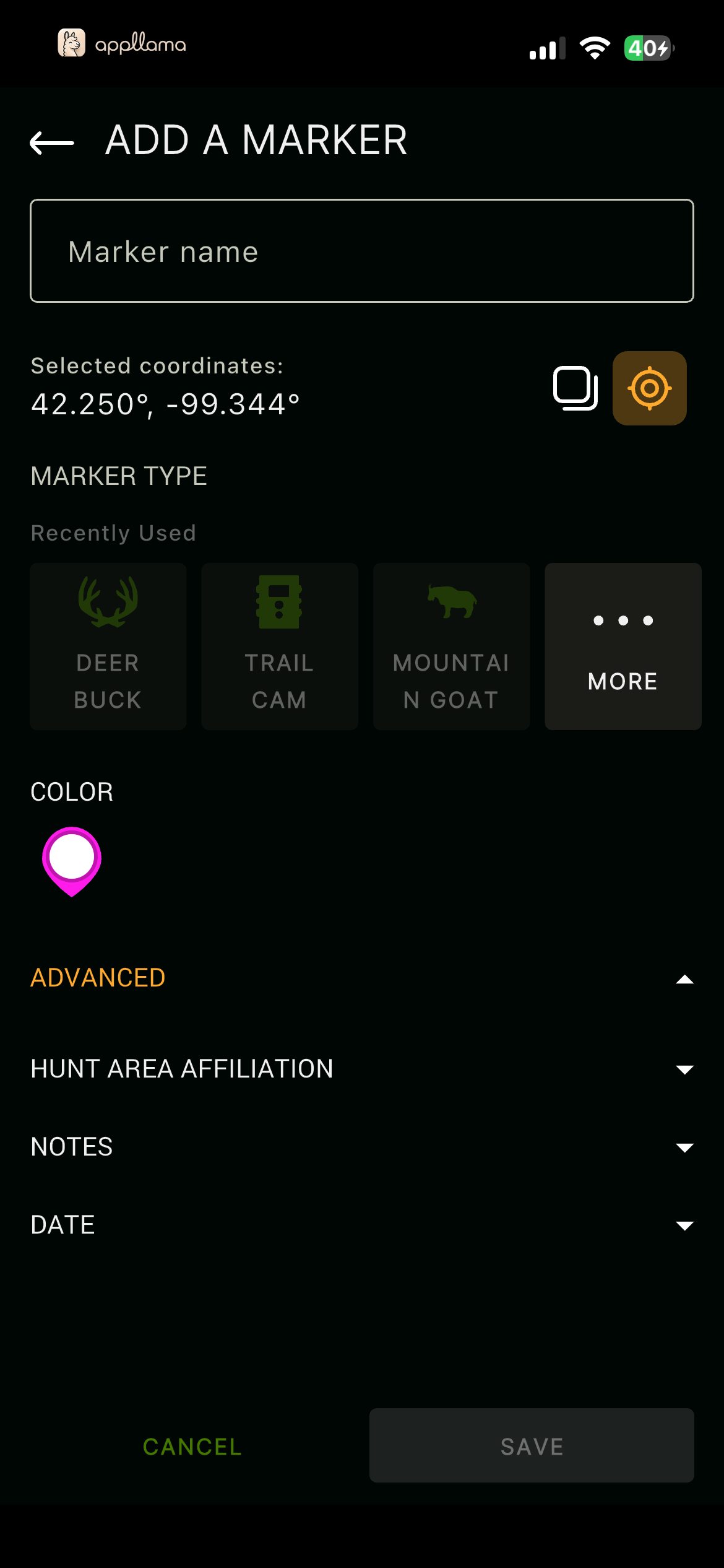 Add Marker Advanced