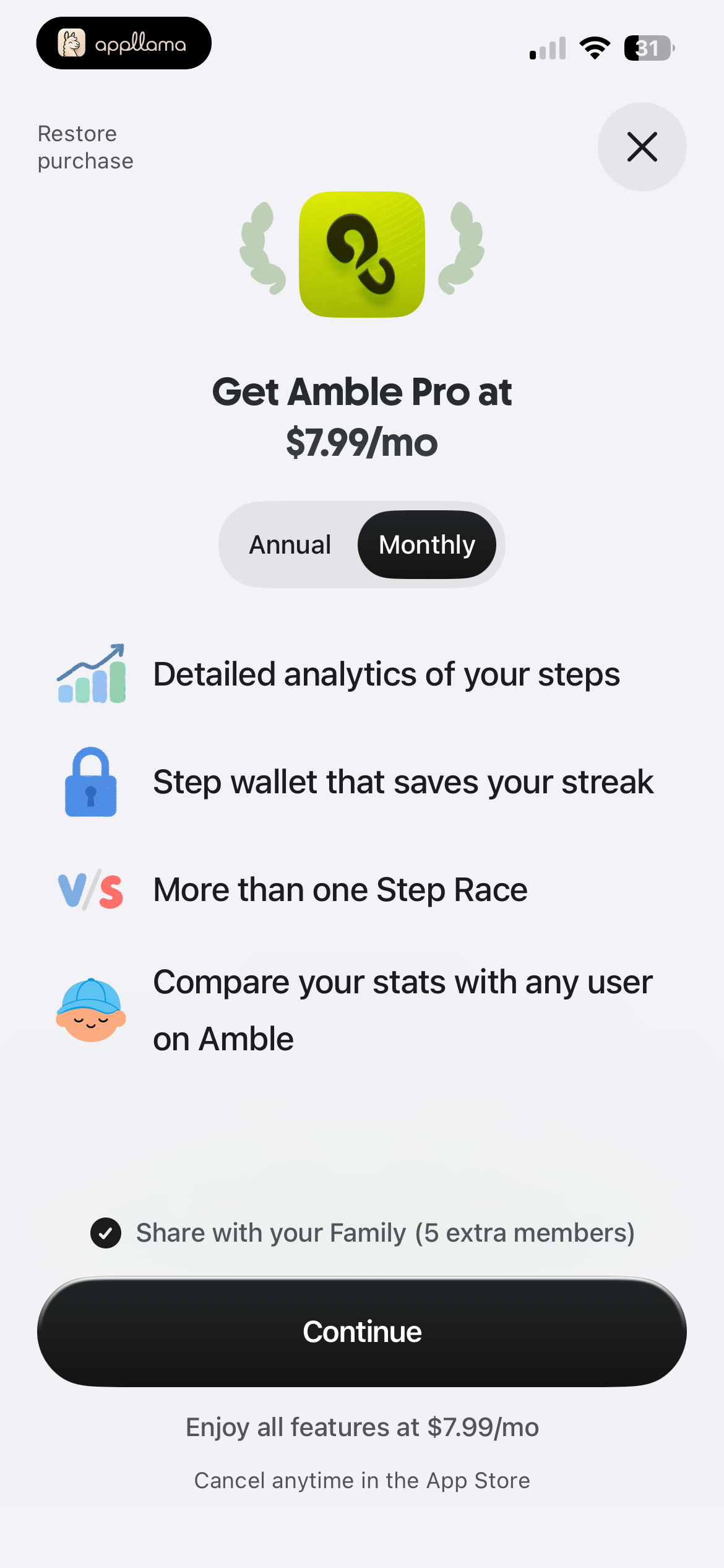 Monthly Pro Paywall