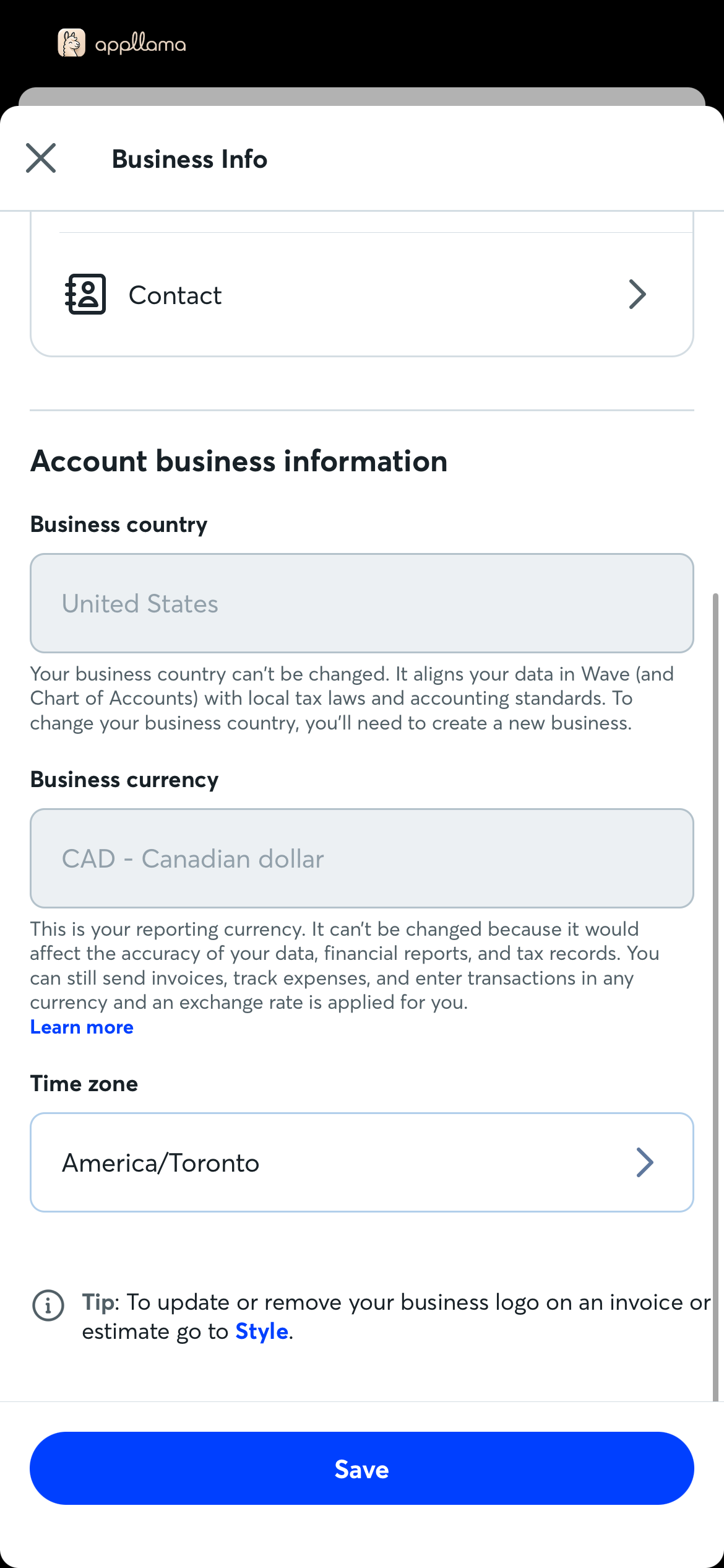 Business Details