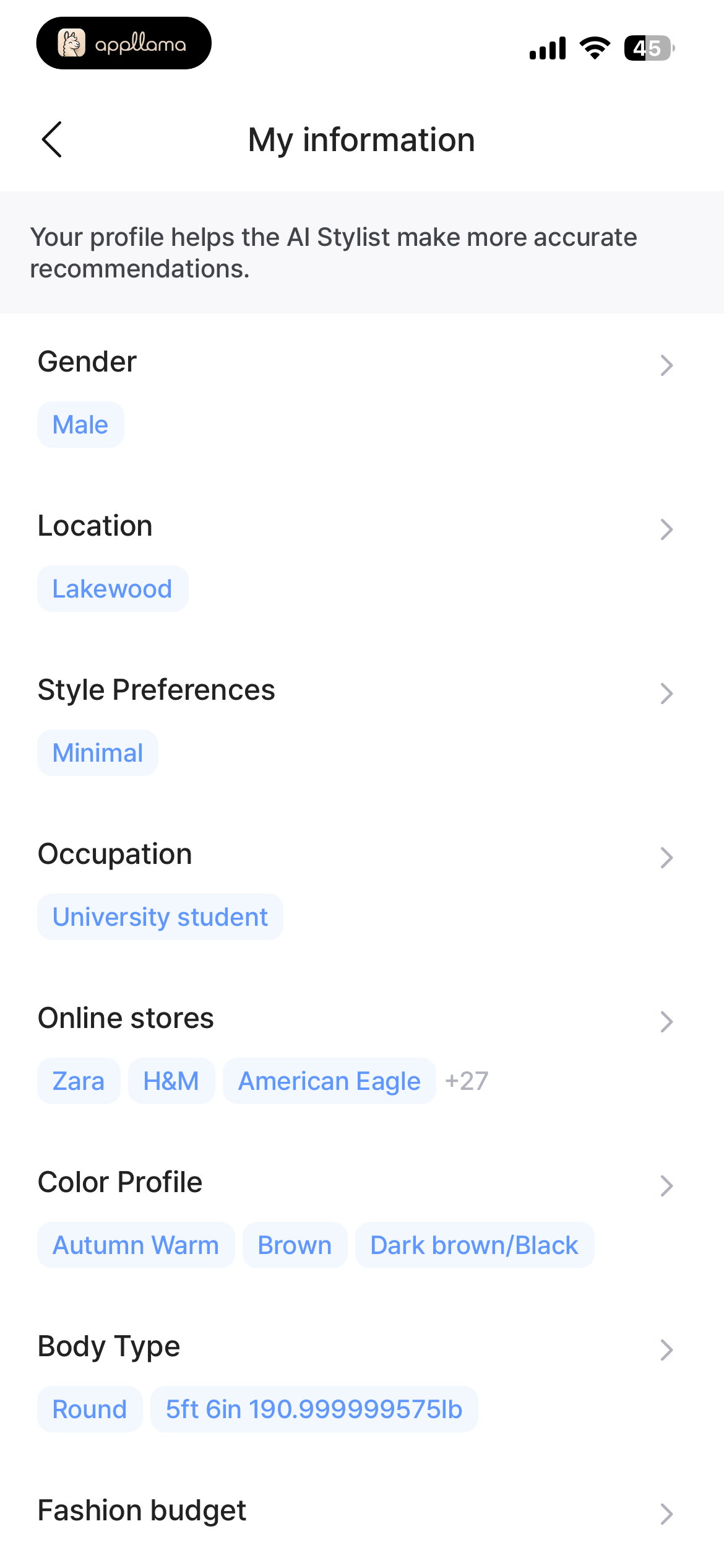 My Information