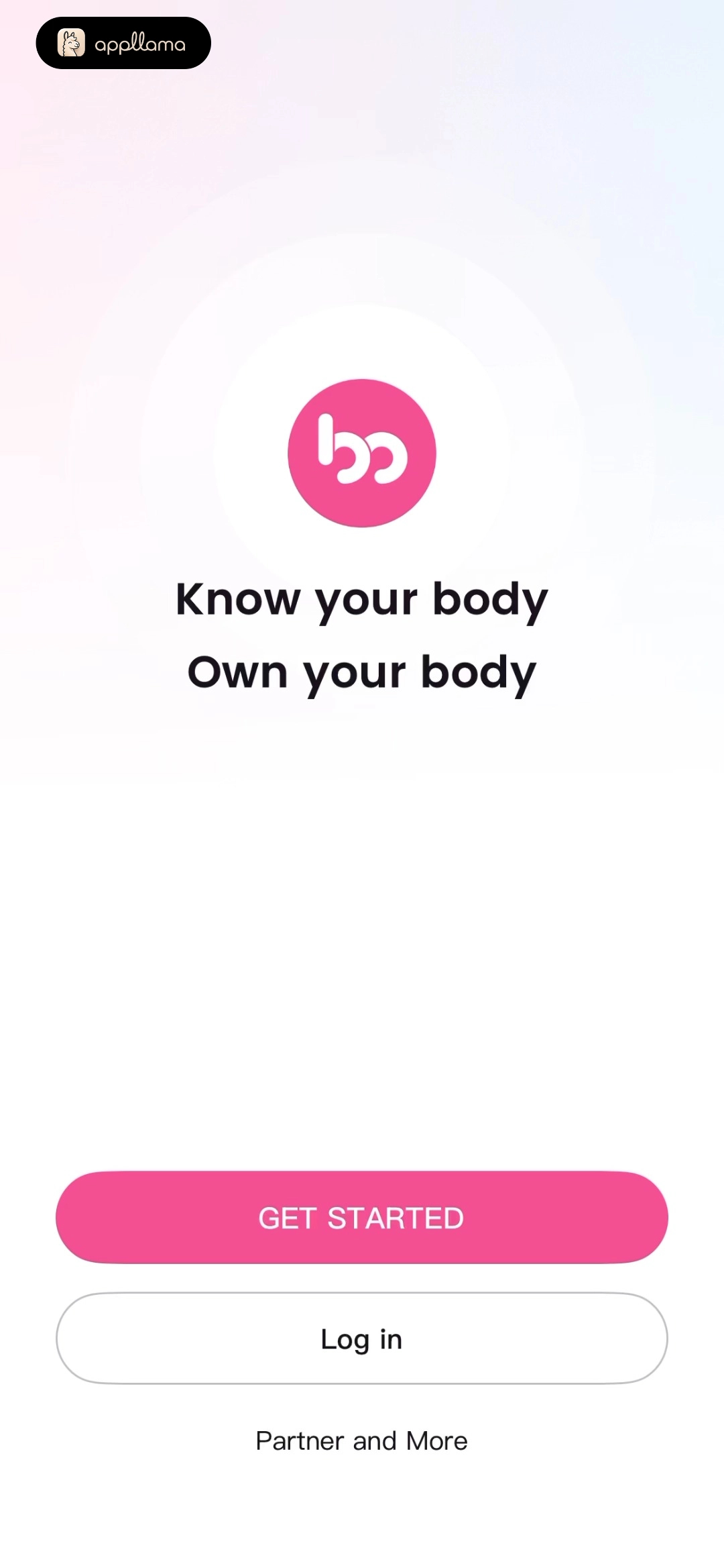 Femometer Fertility Tracker home screen