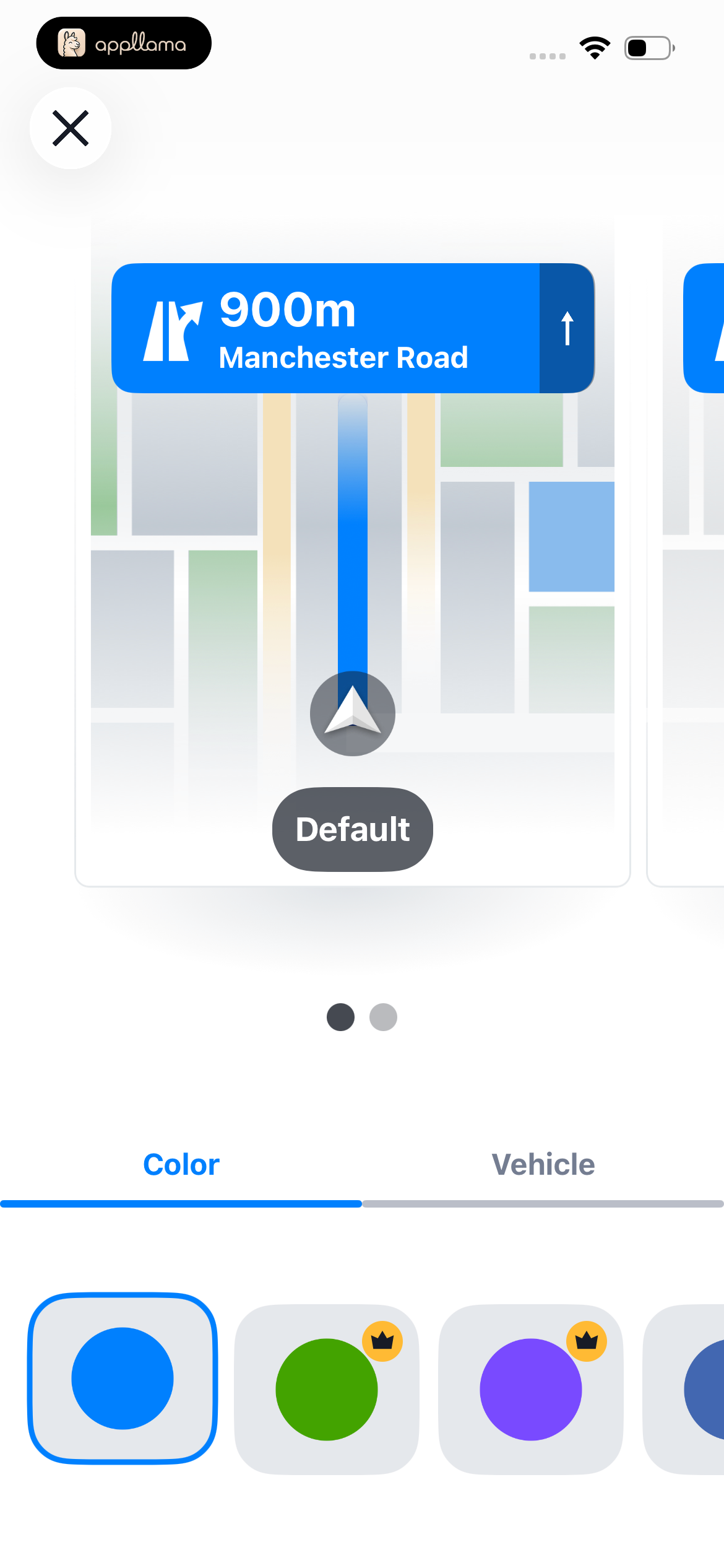 Navigation Arrow Color