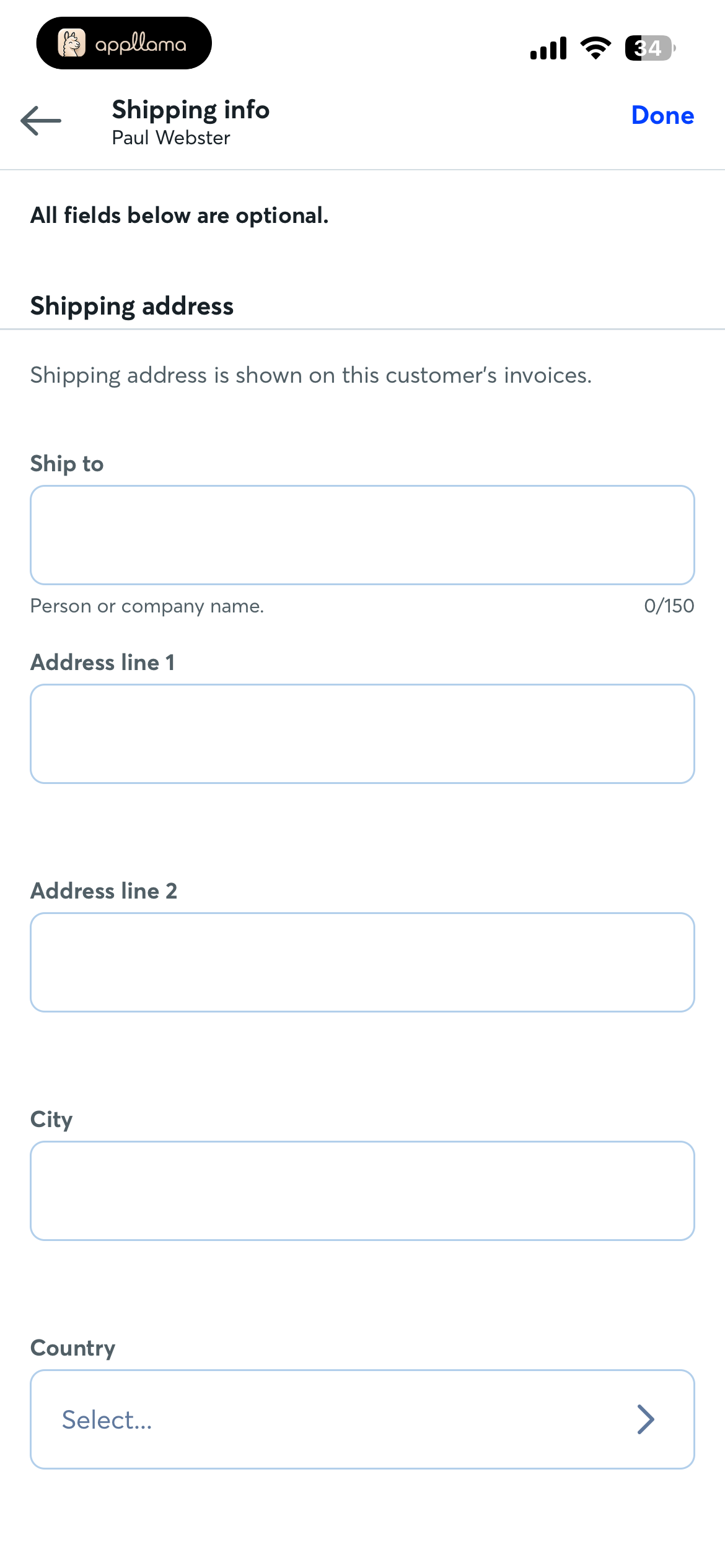 Shipping Address