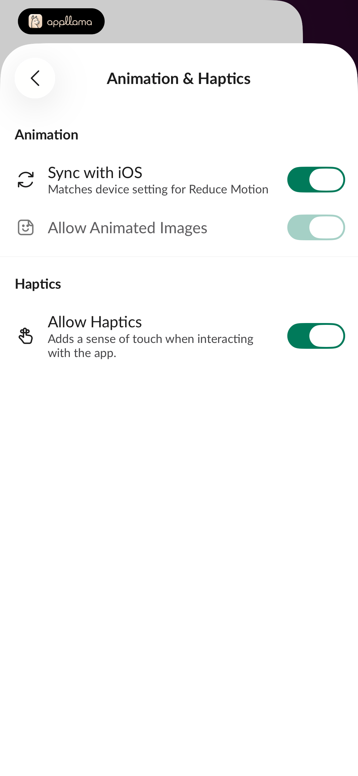 Animation & Haptics