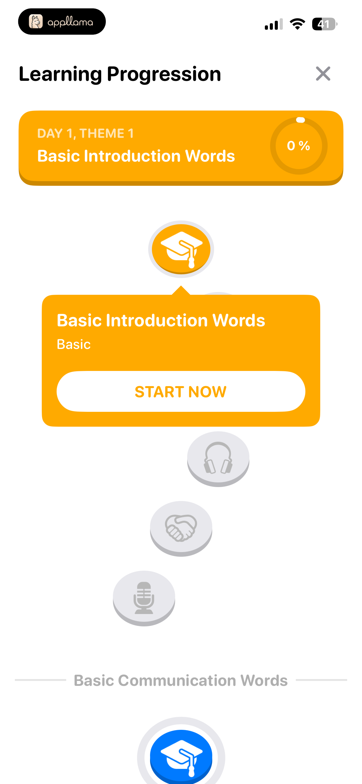 Lesson Start Card