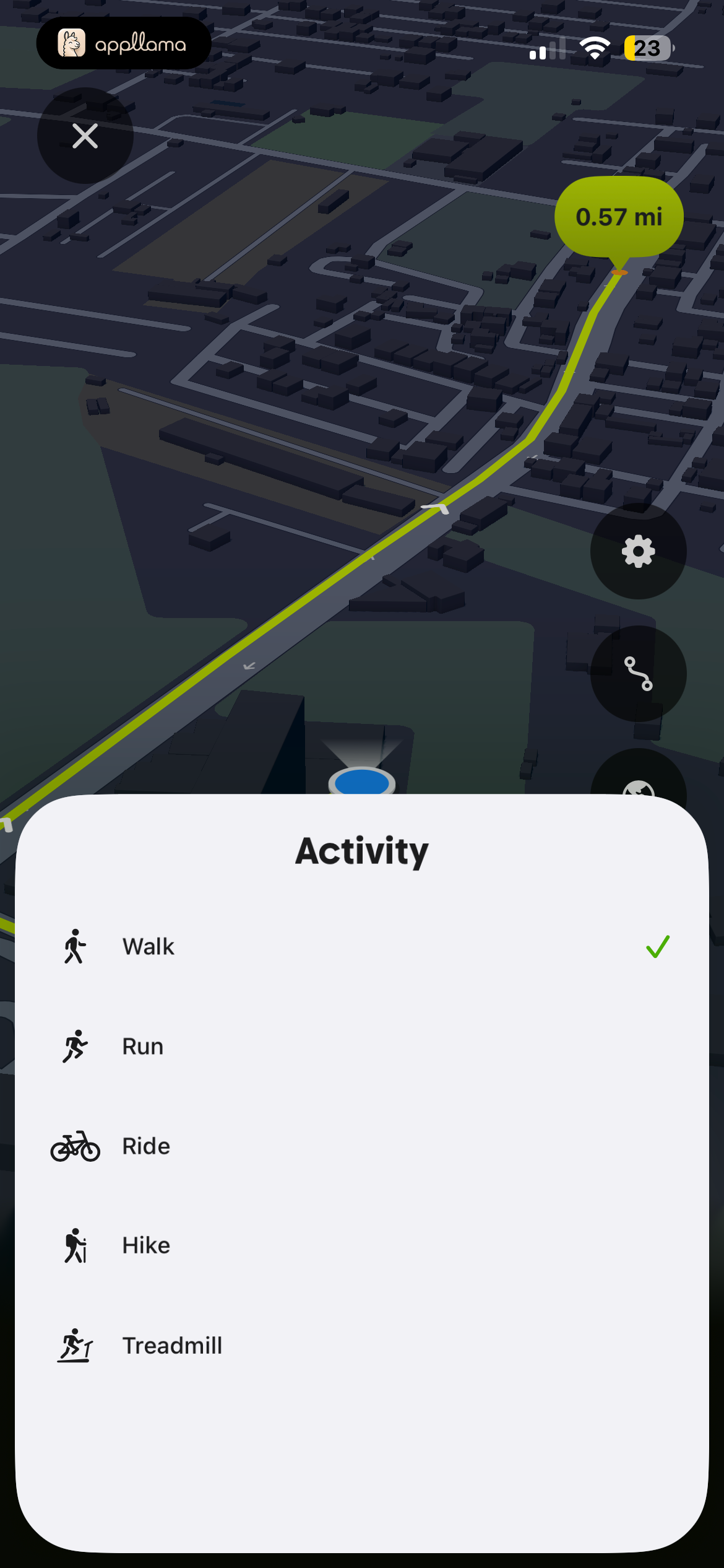 Workout Activity Picker