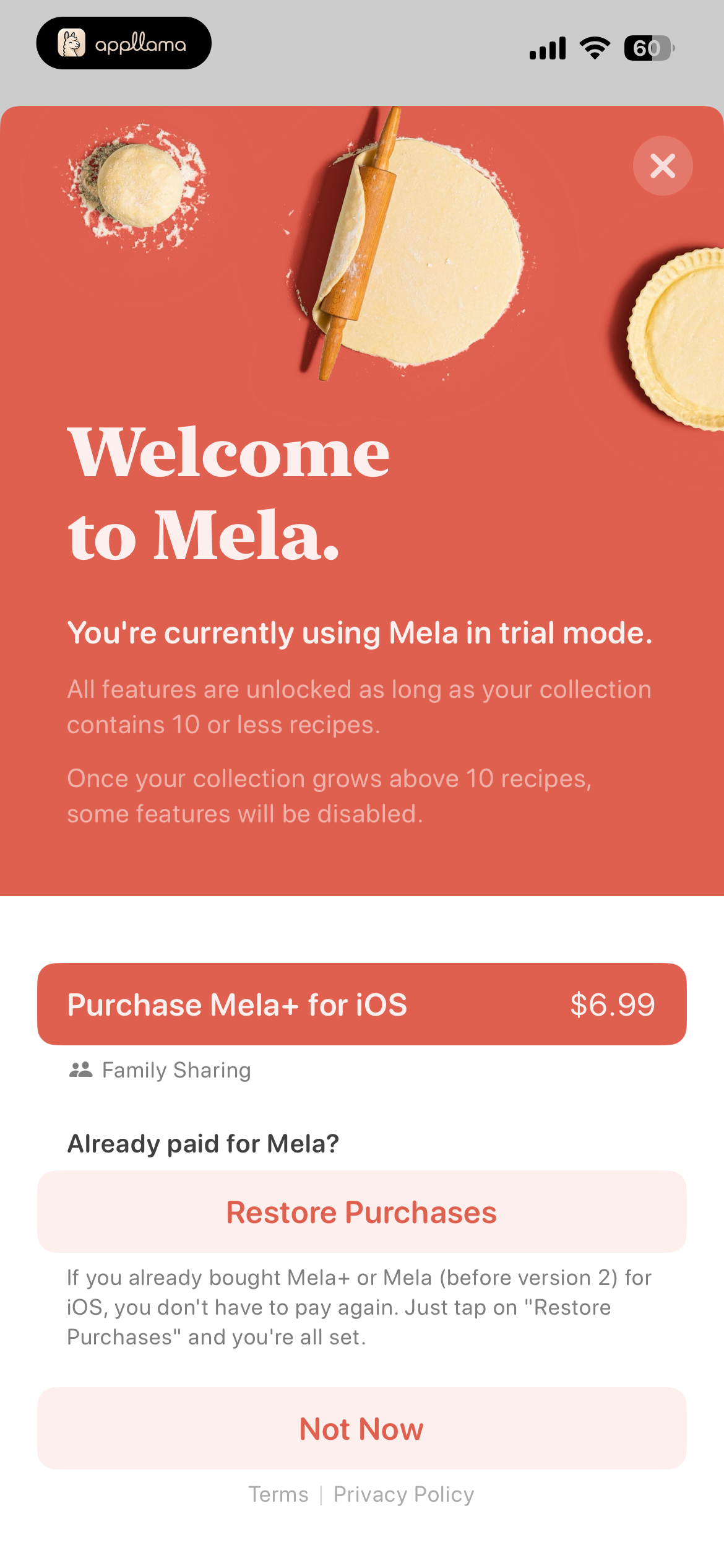 Mela+ Purchase Paywall