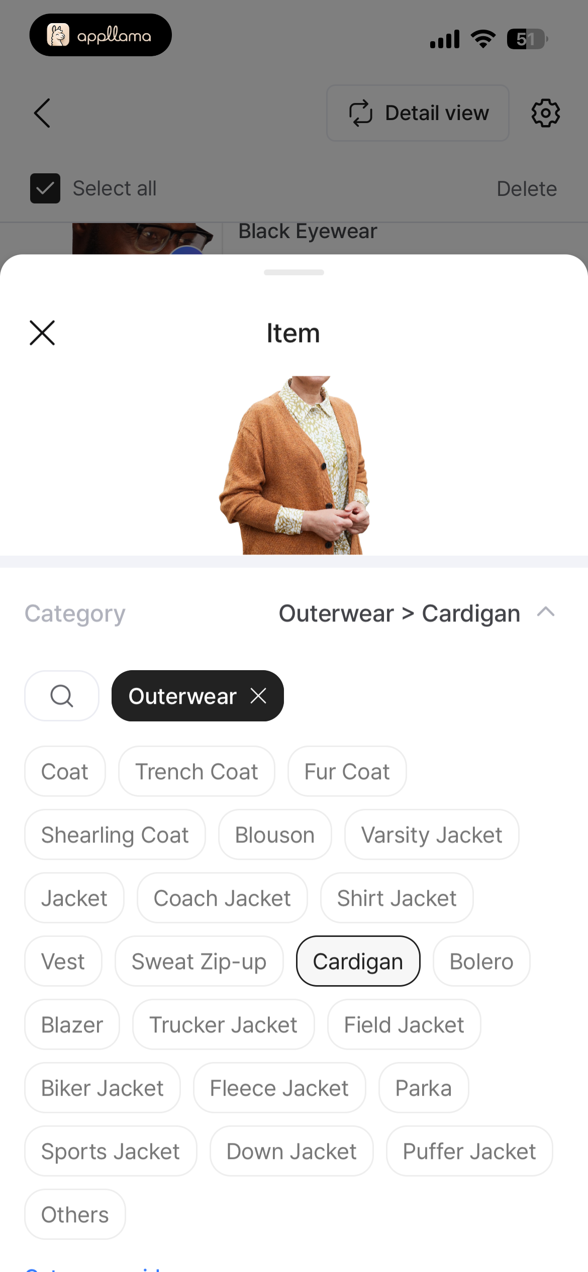 Item Details Category