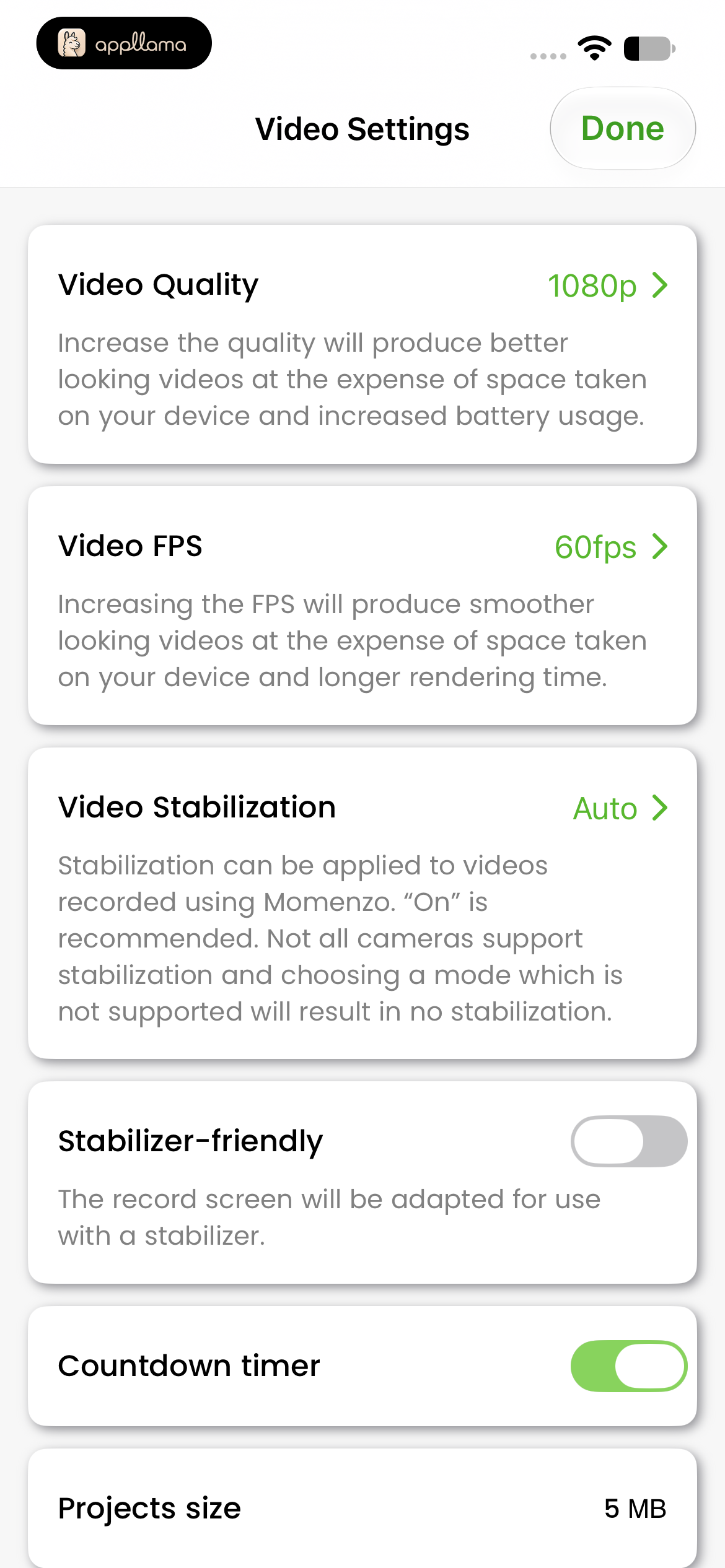 Video Settings