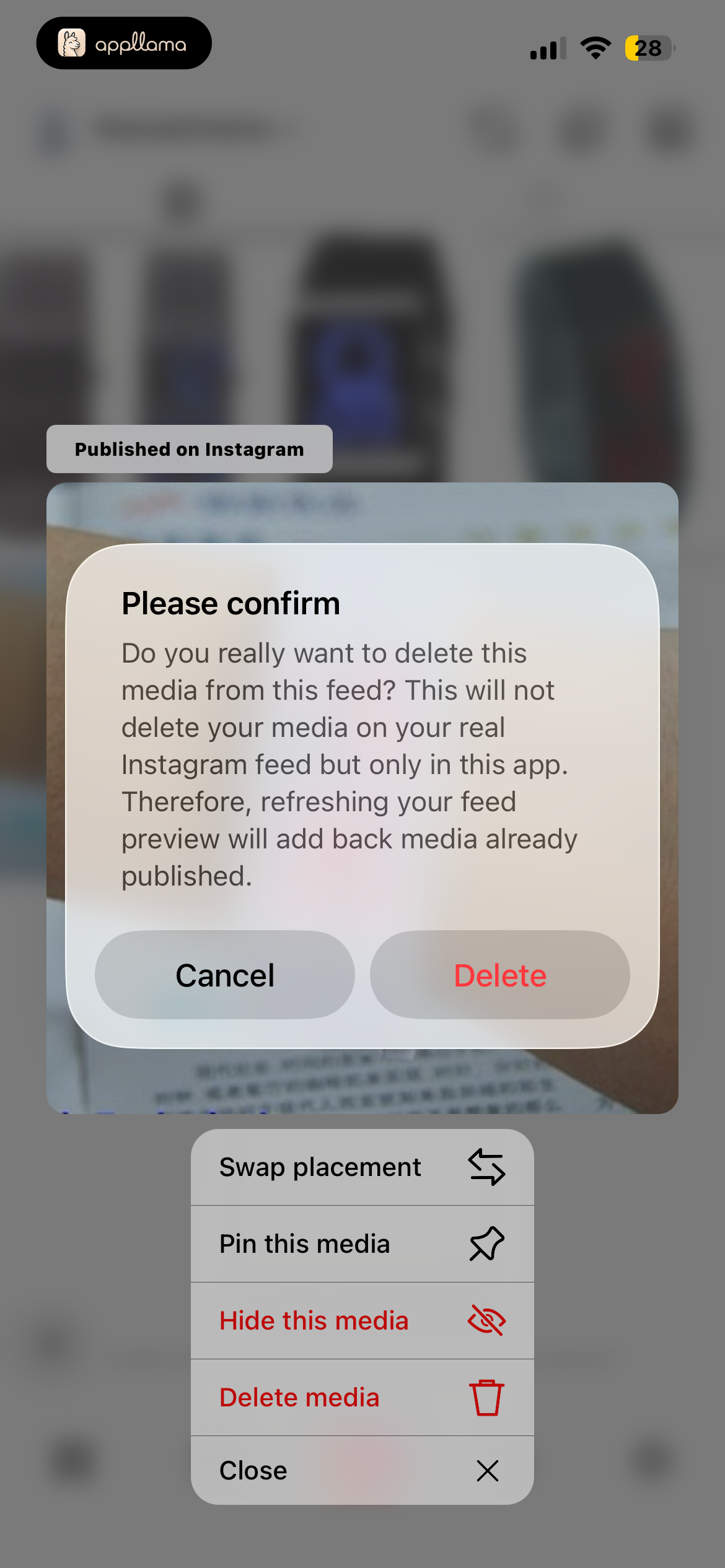 Delete Media Confirm