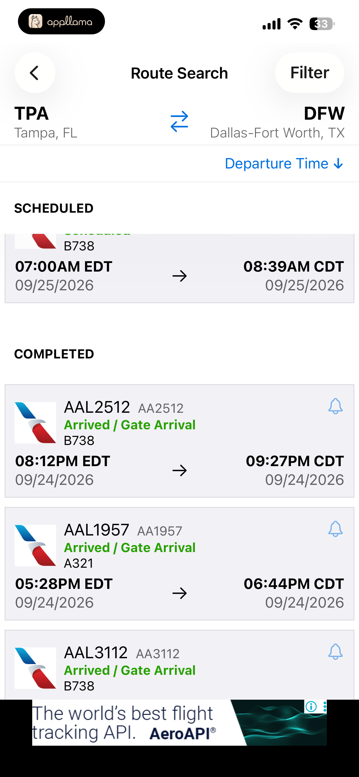 Route Search Results