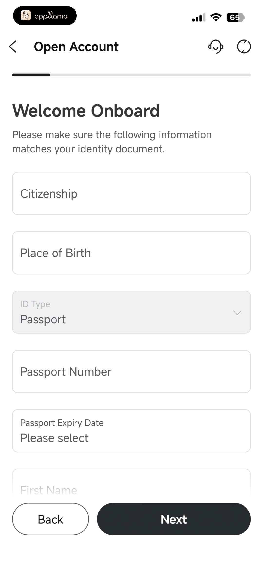 Identity Details Form