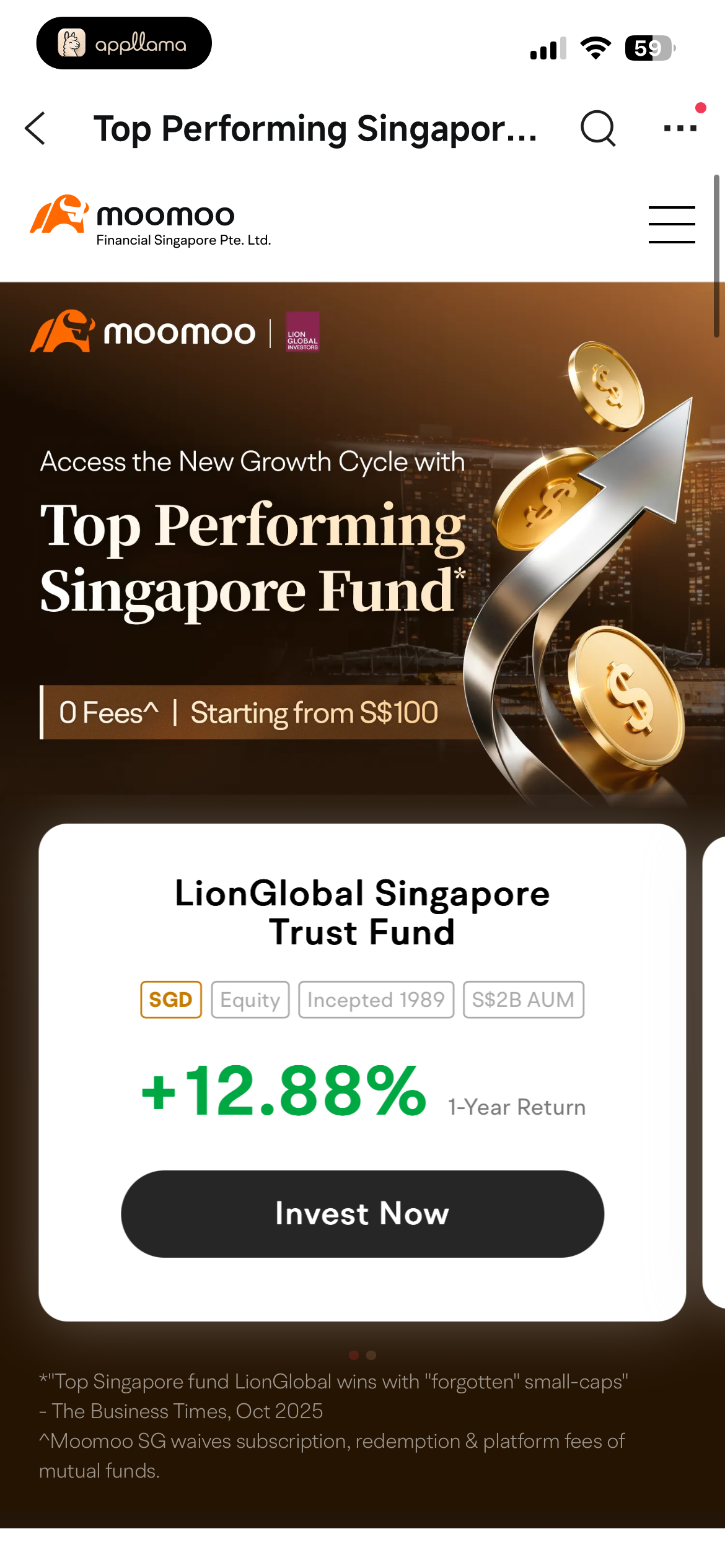 Singapore Fund Promotion
