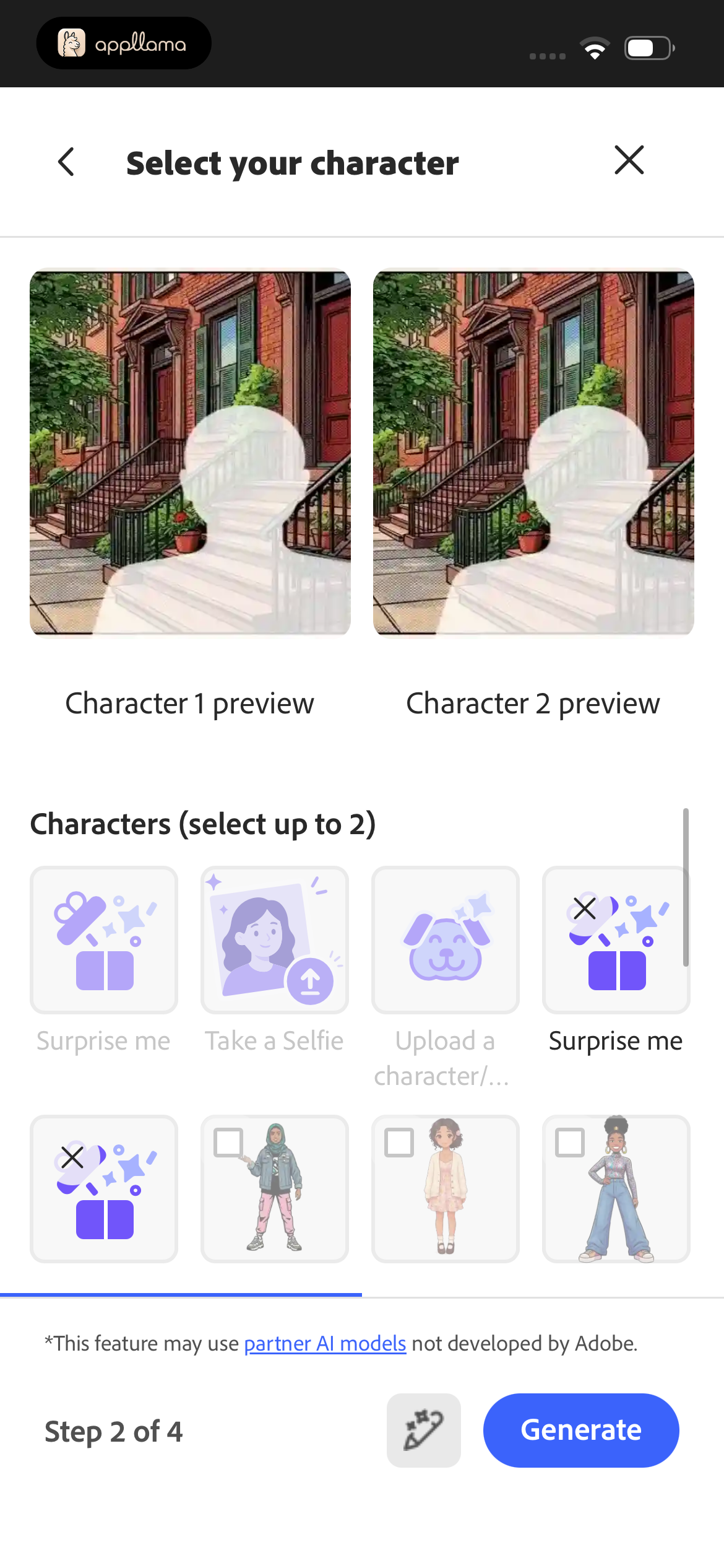 Comic Character Selection