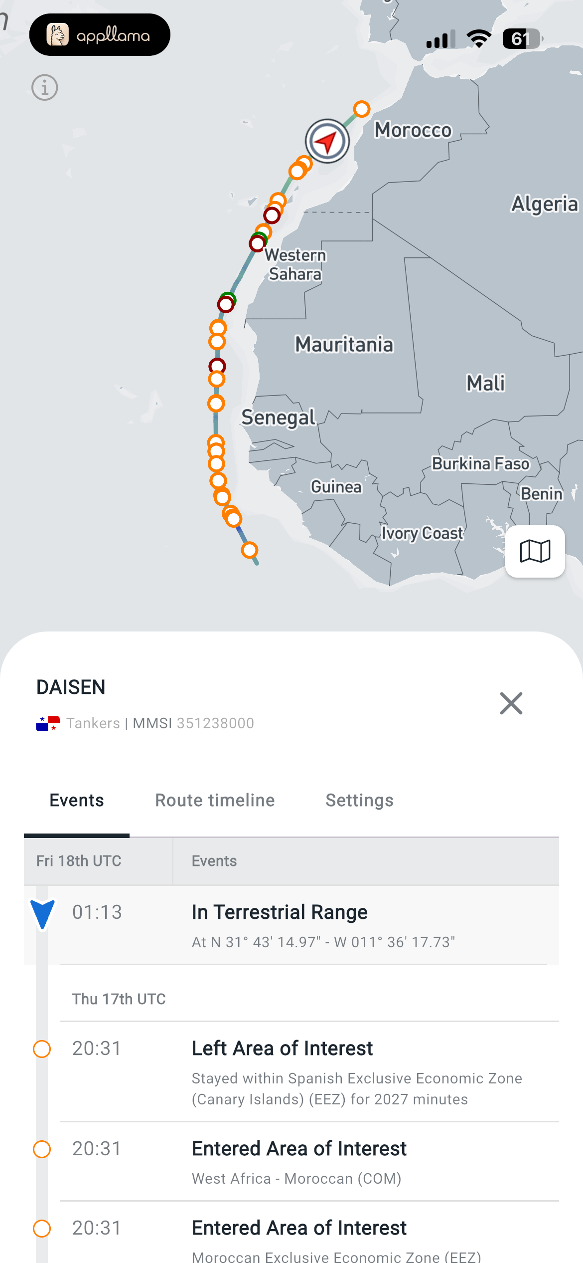 Vessel Track Events