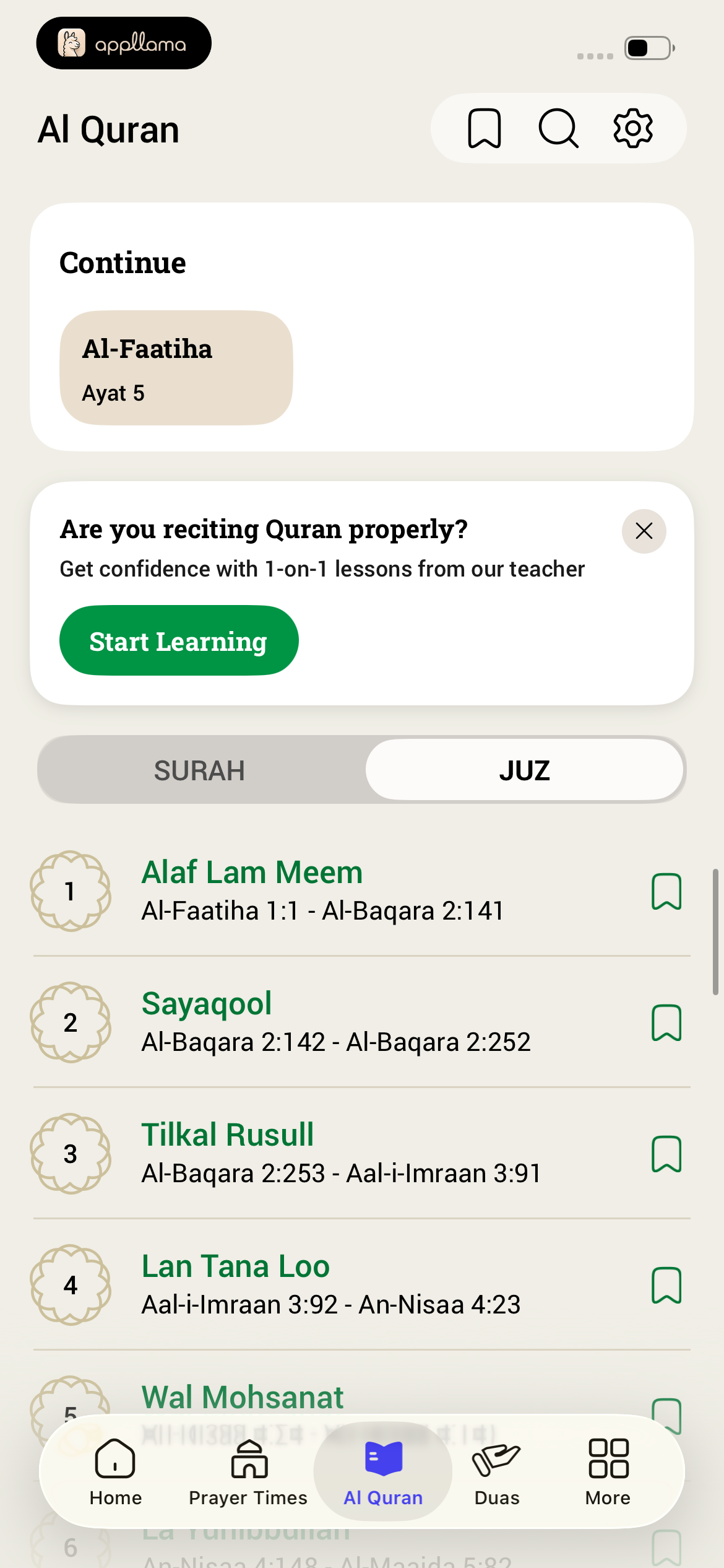 Juz List