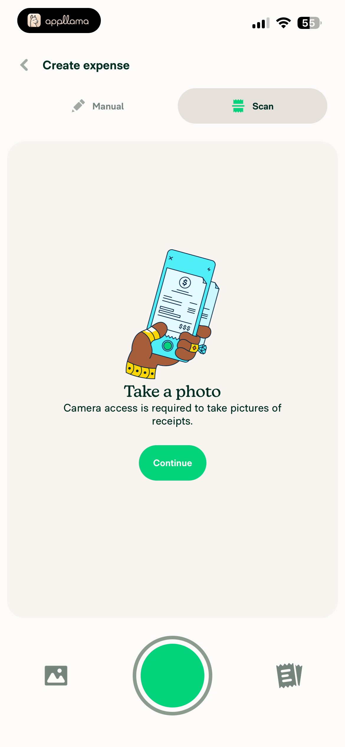 Create Expense Scan