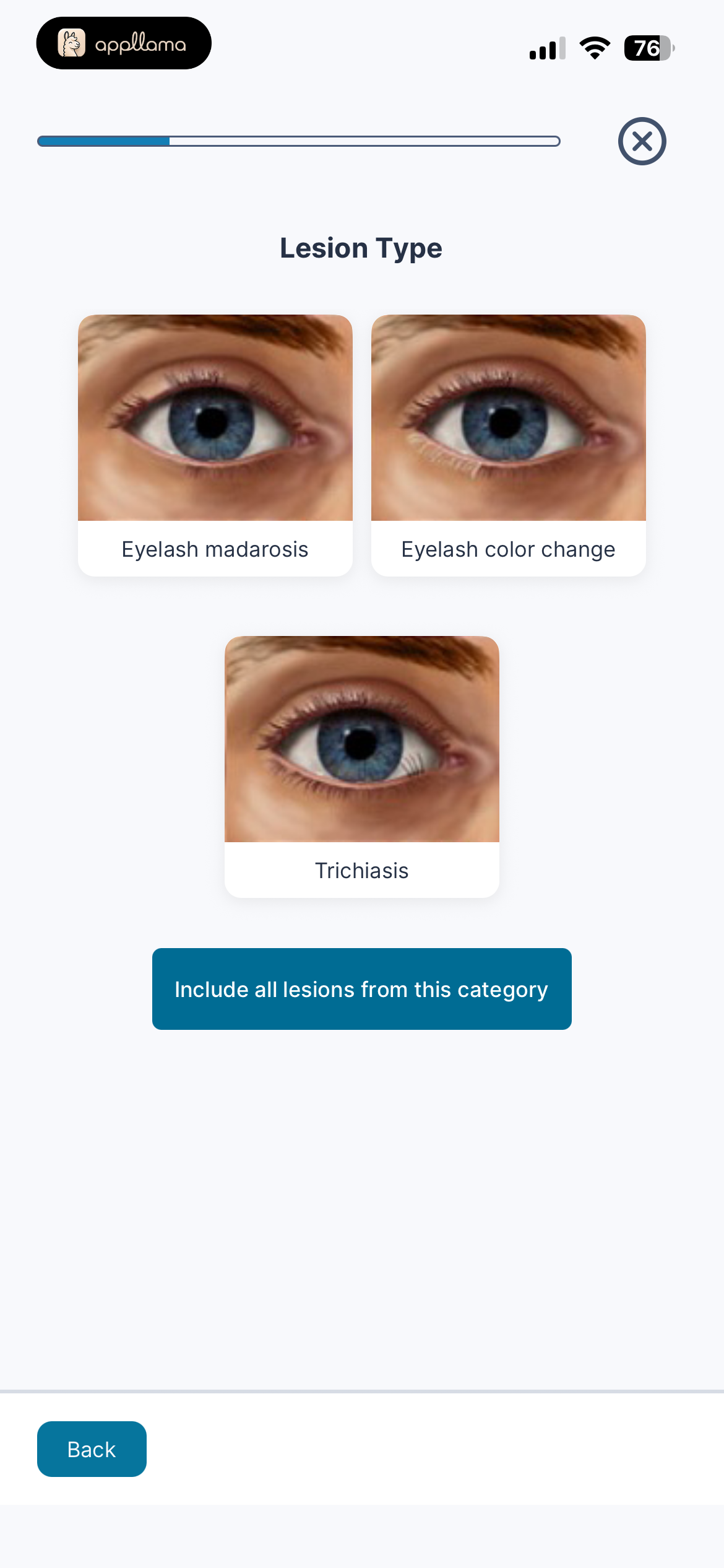 Lesion Type Selected