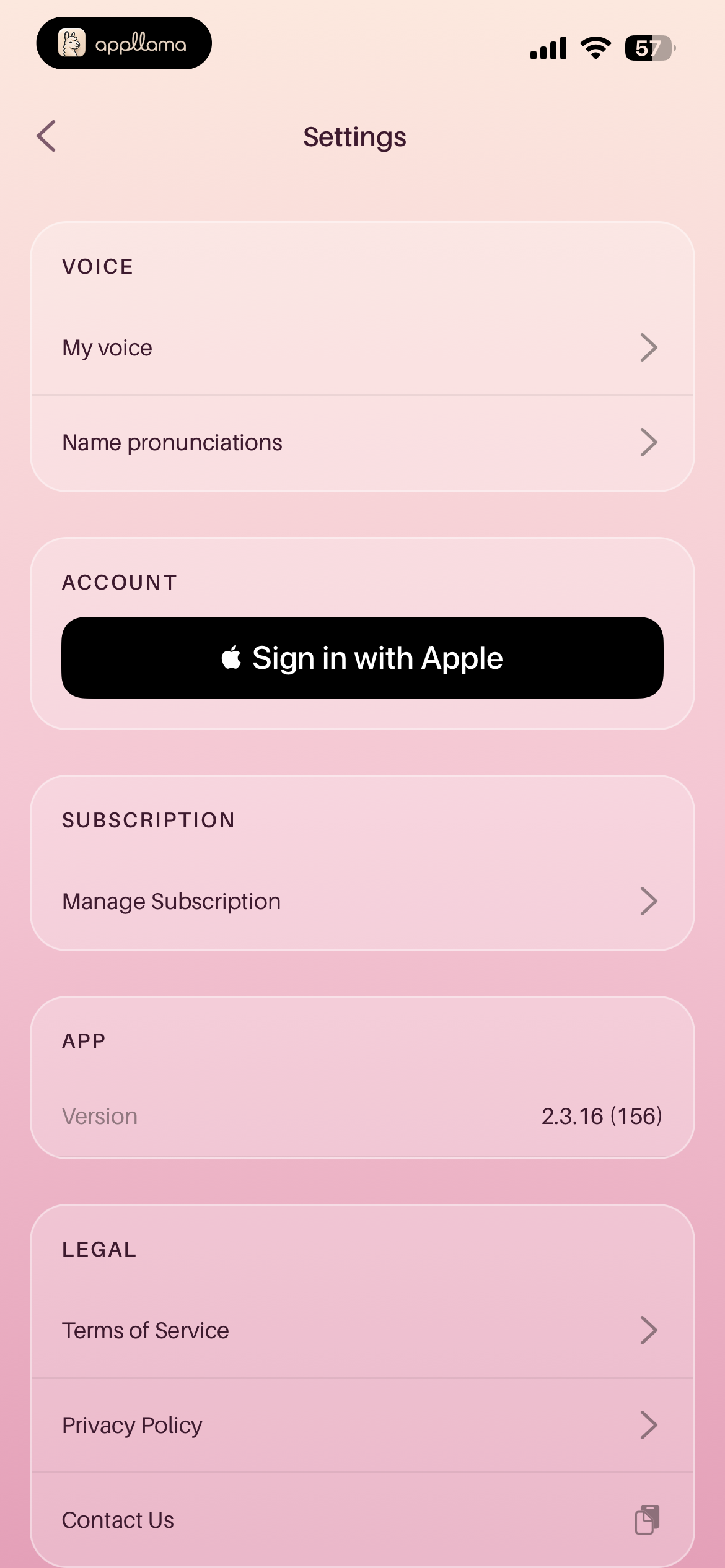 Settings Overview