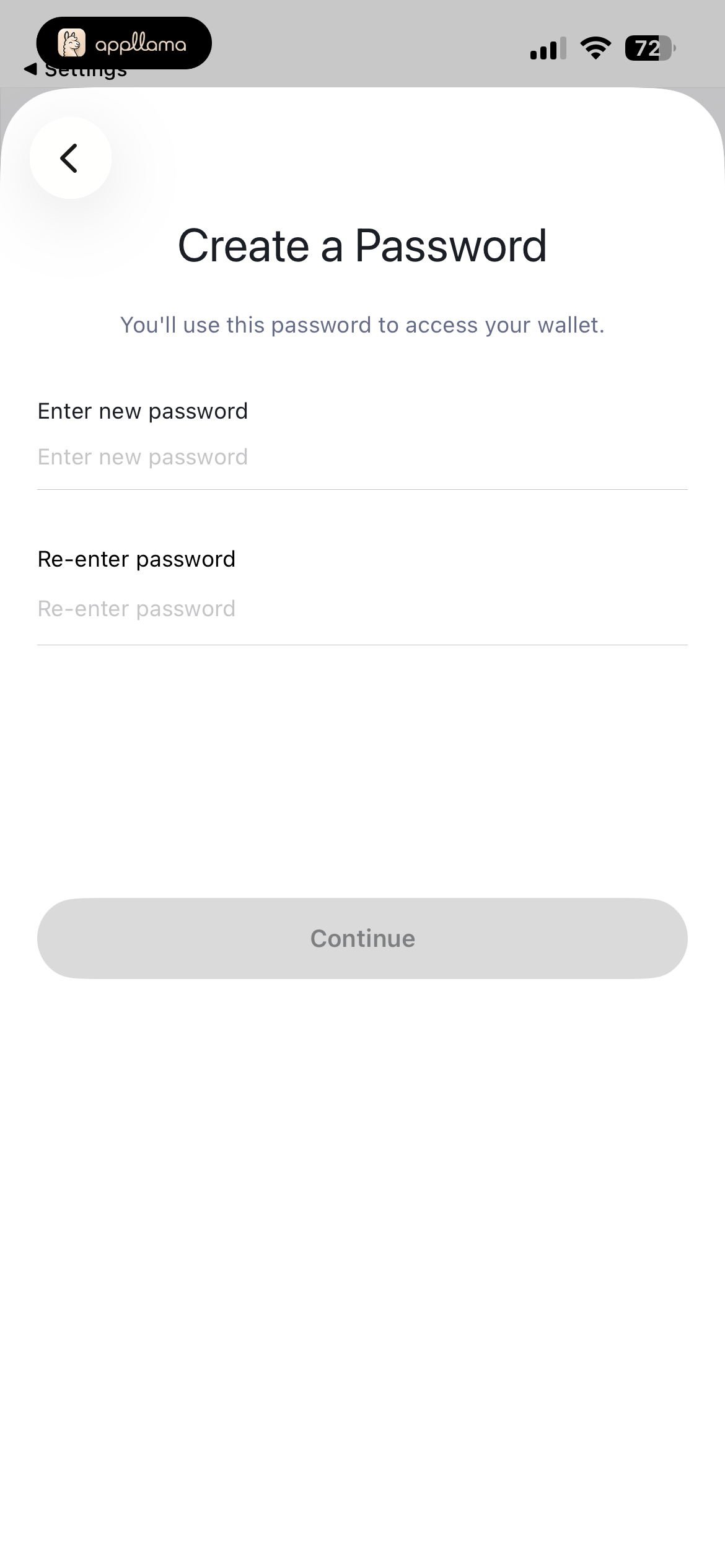 Create Password