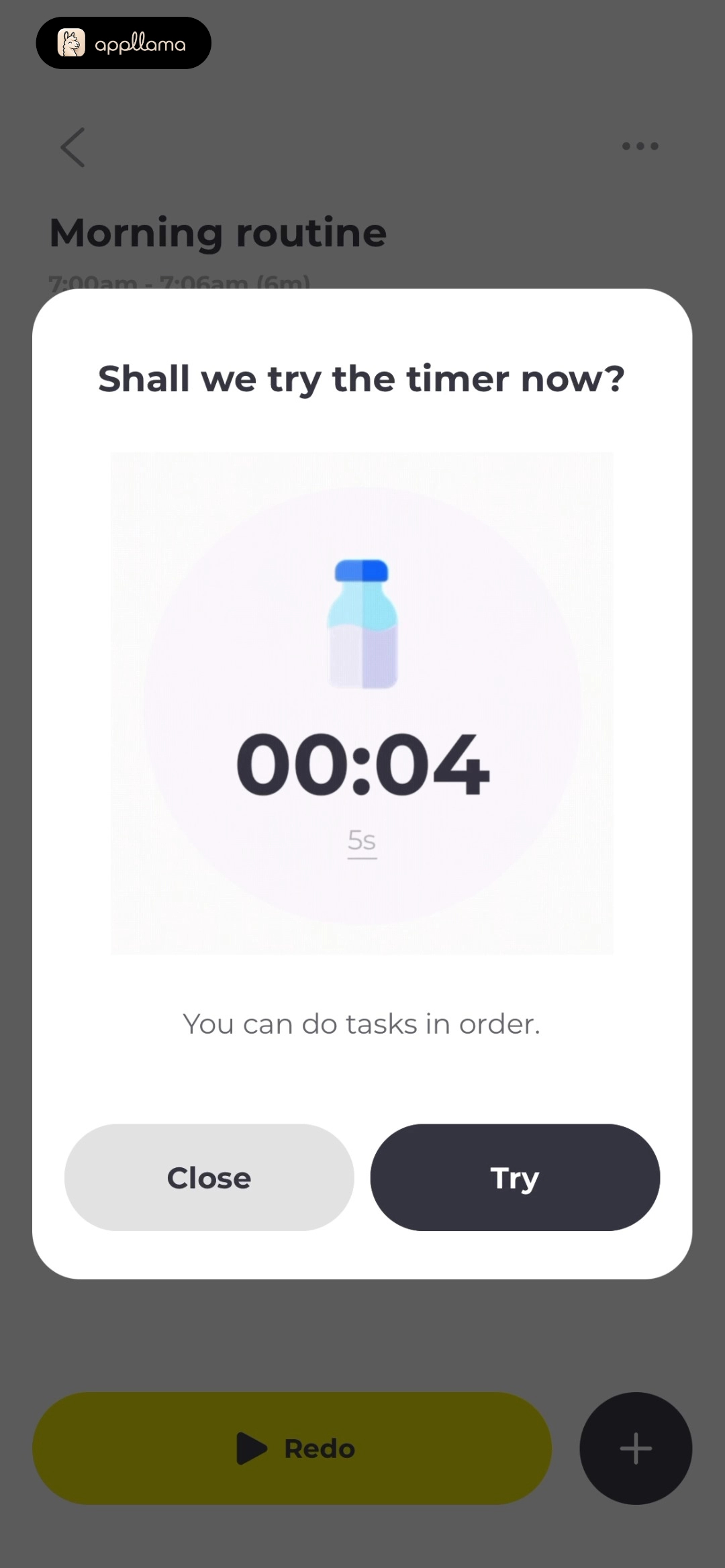 Timer Trial Prompt