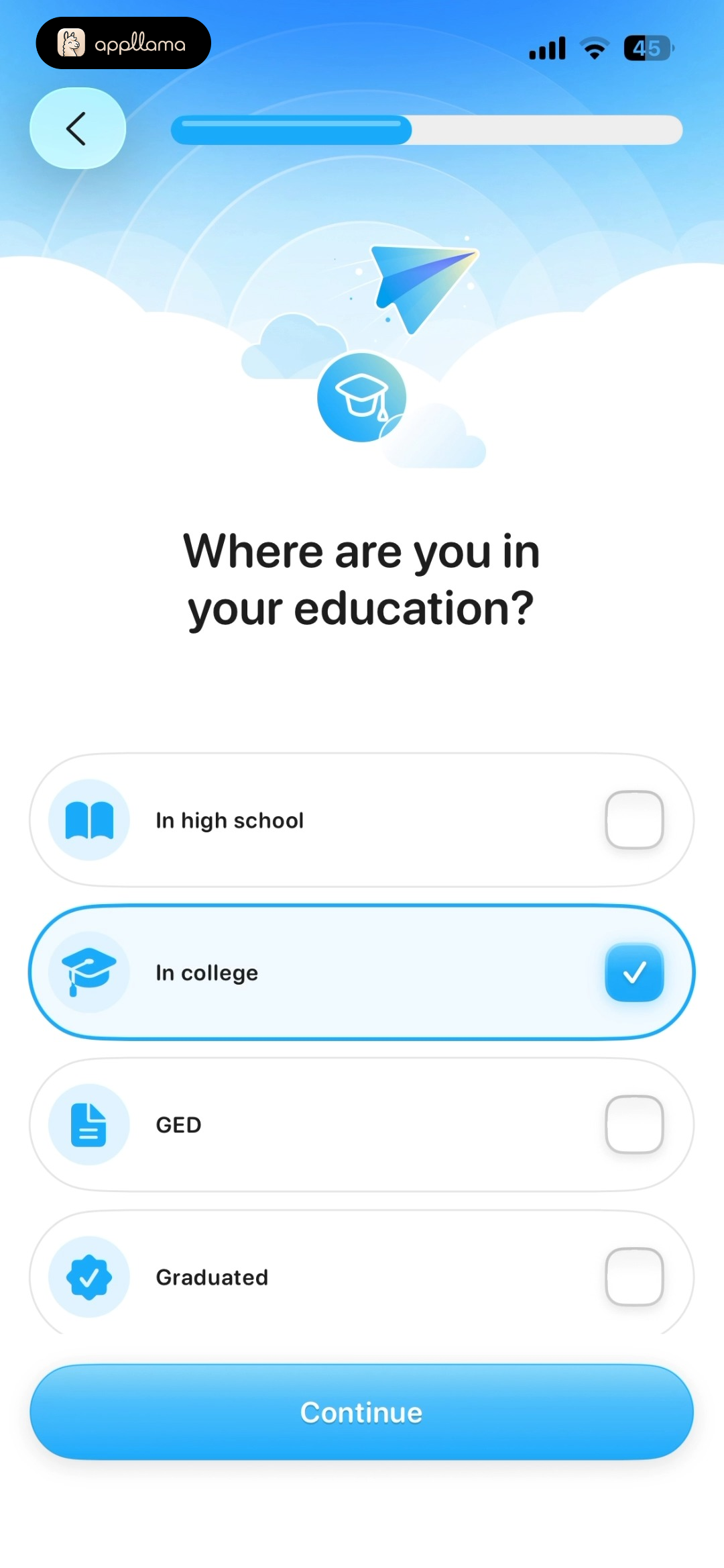 Education Level Selection