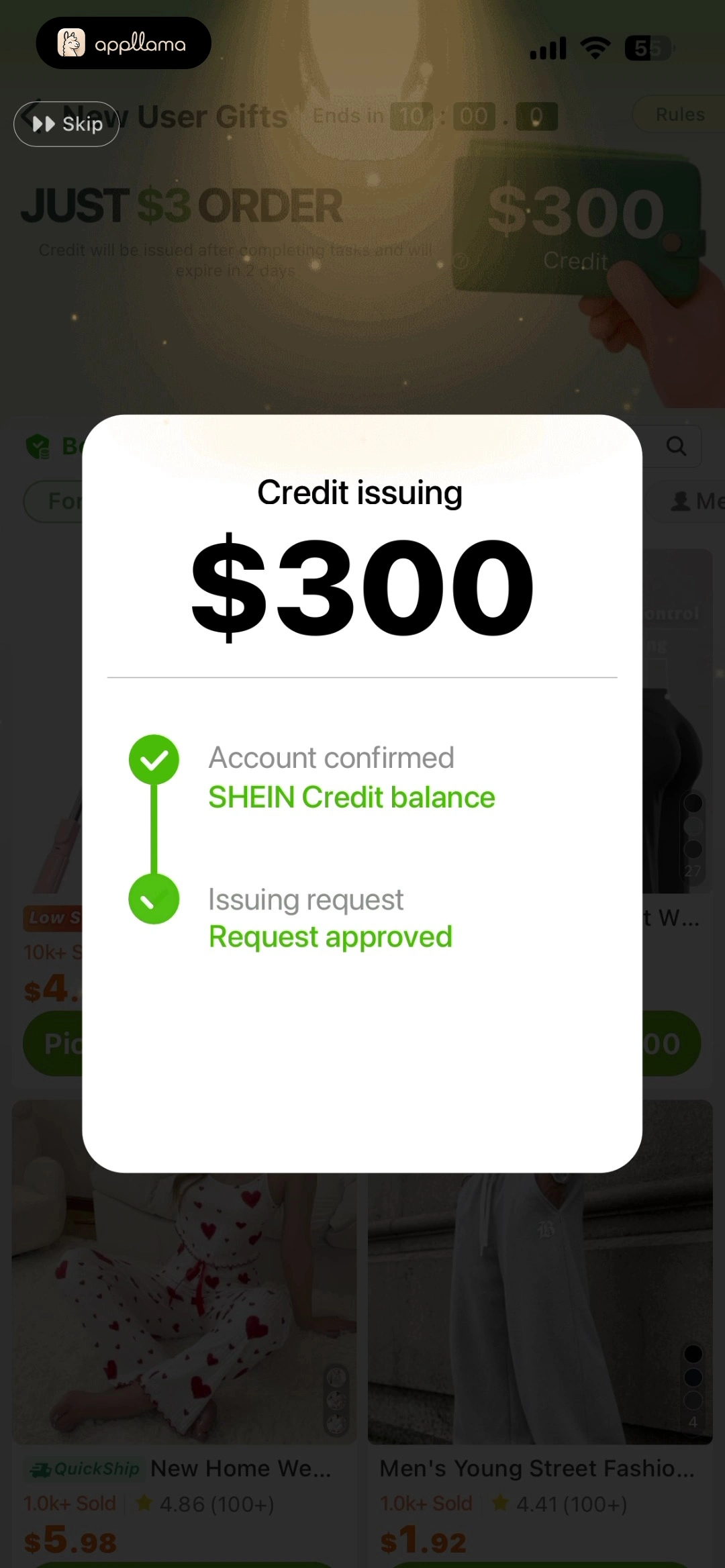Credit Issuing Status