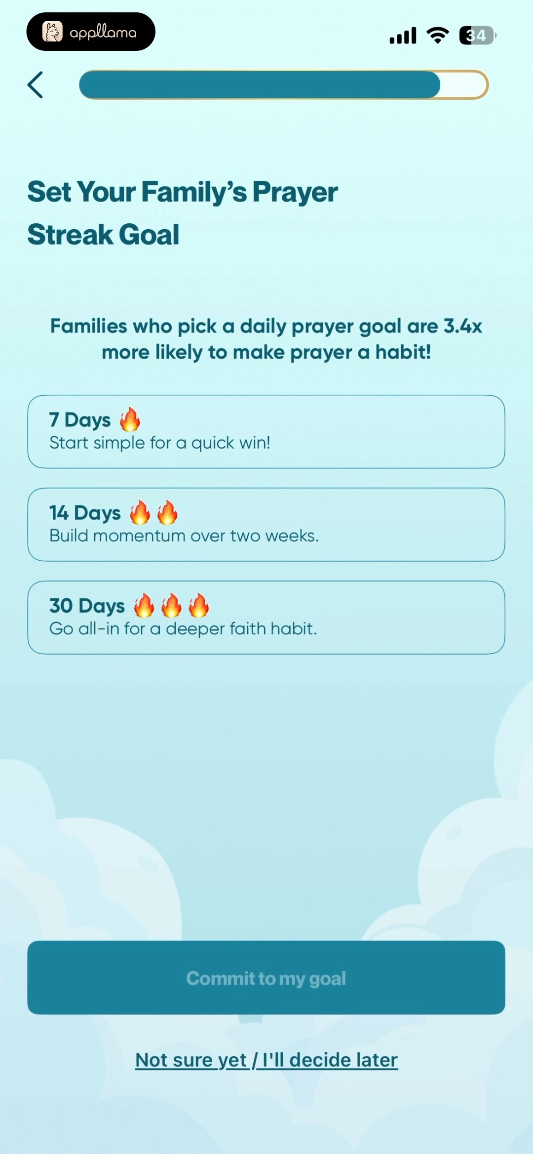 Prayer Streak Goal