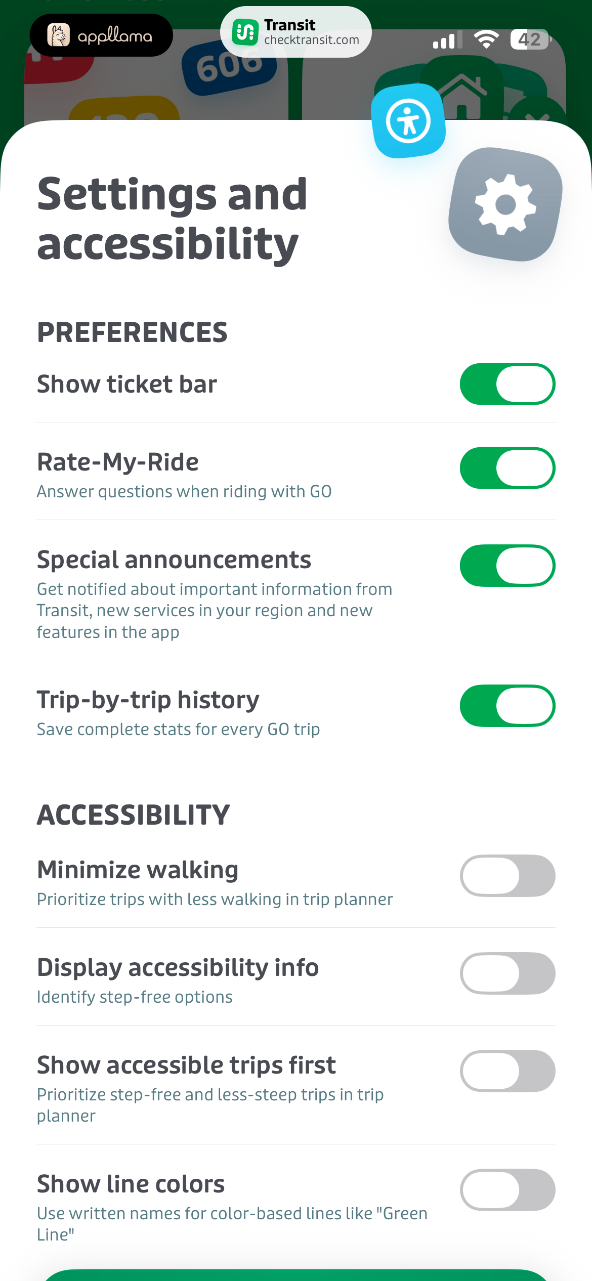 Settings Accessibility