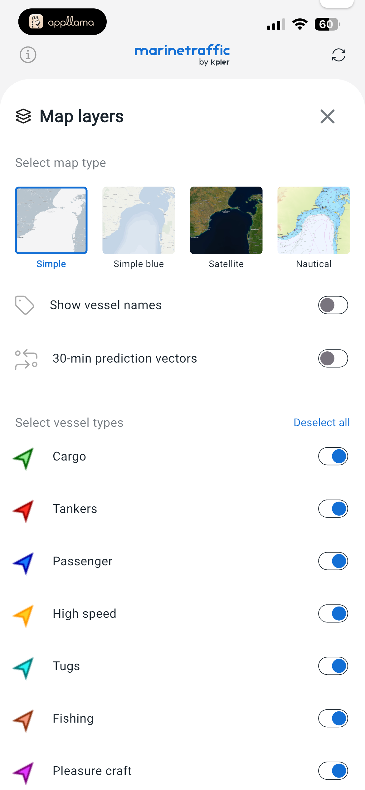 Map Layers Vessels