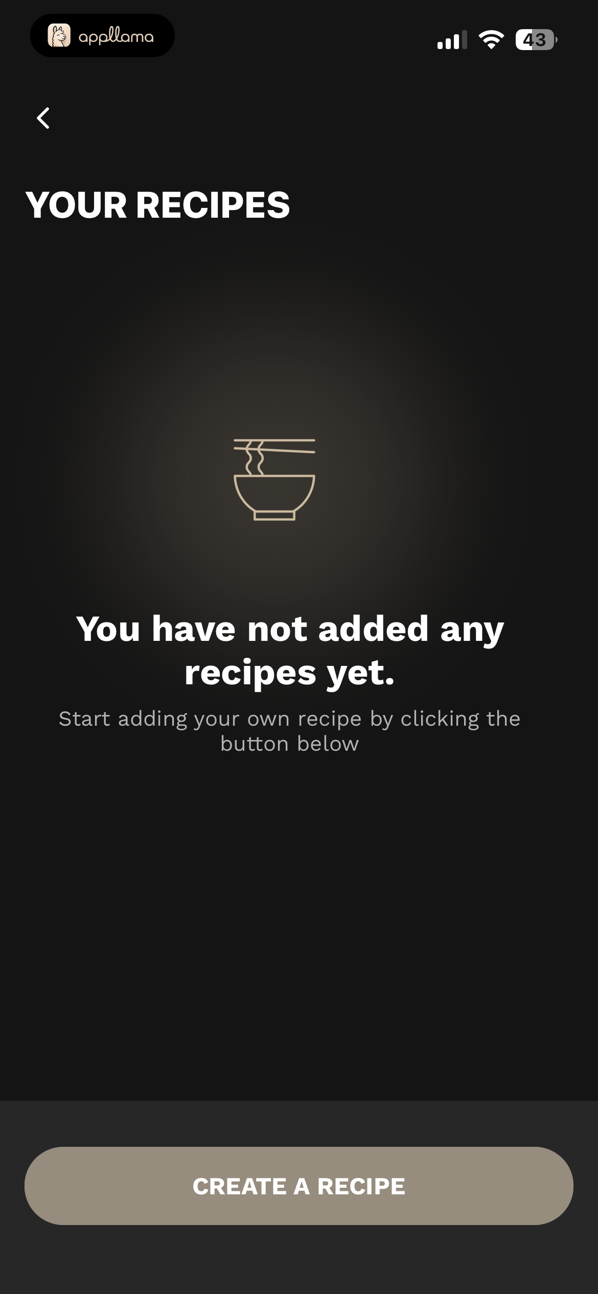 Your Recipes Empty