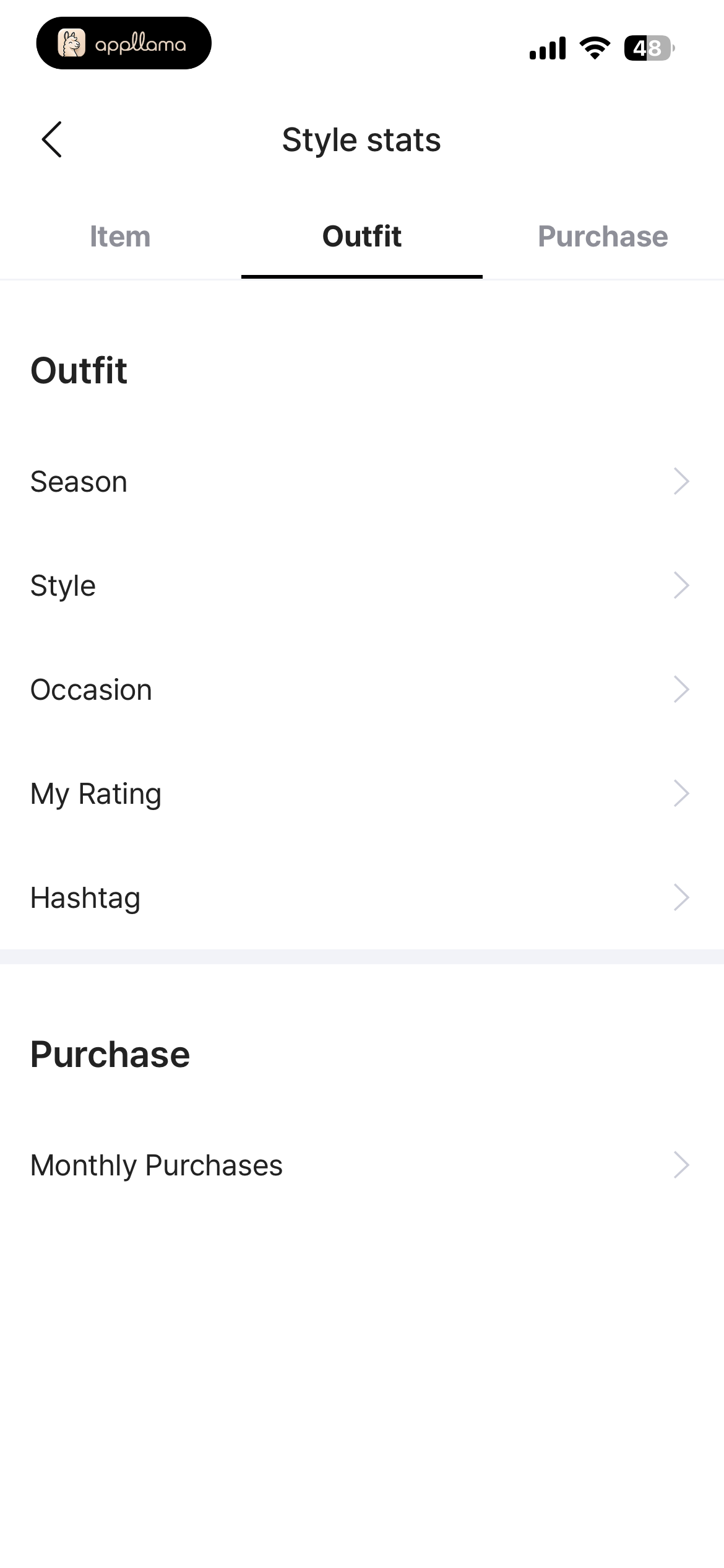 Style Stats Outfit Tab