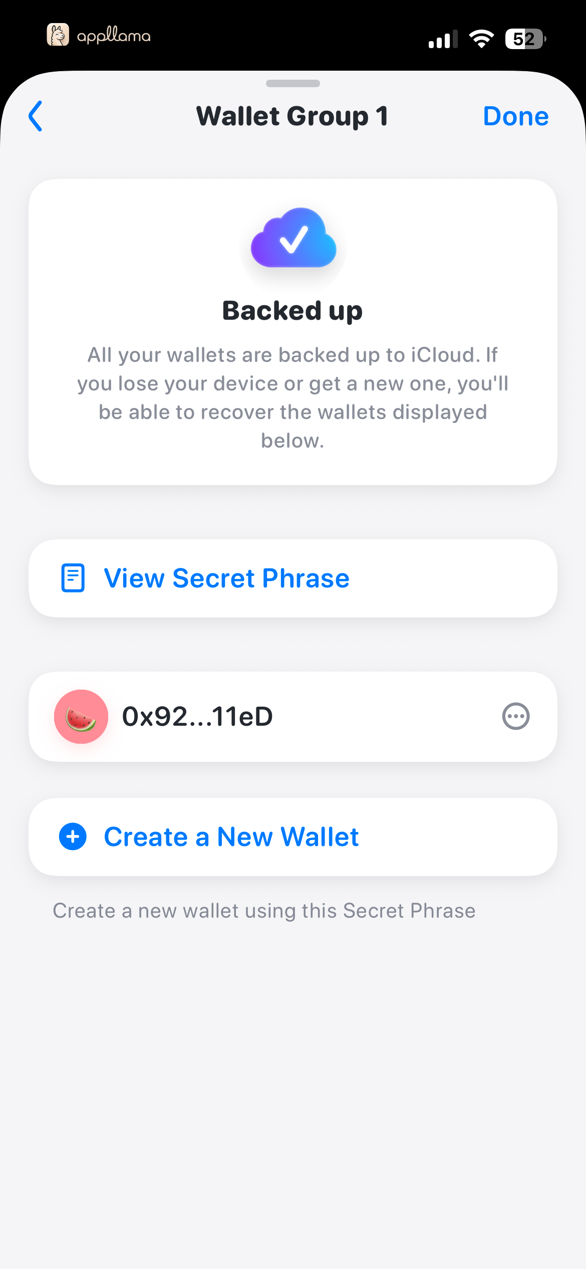 Wallet Group Backup