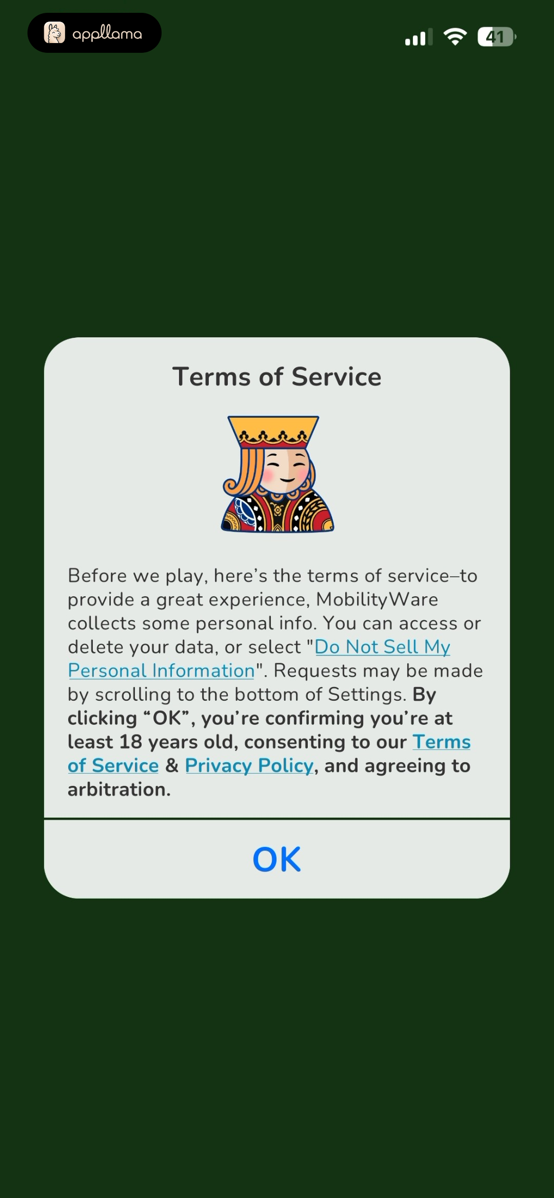 Terms of Service Consent
