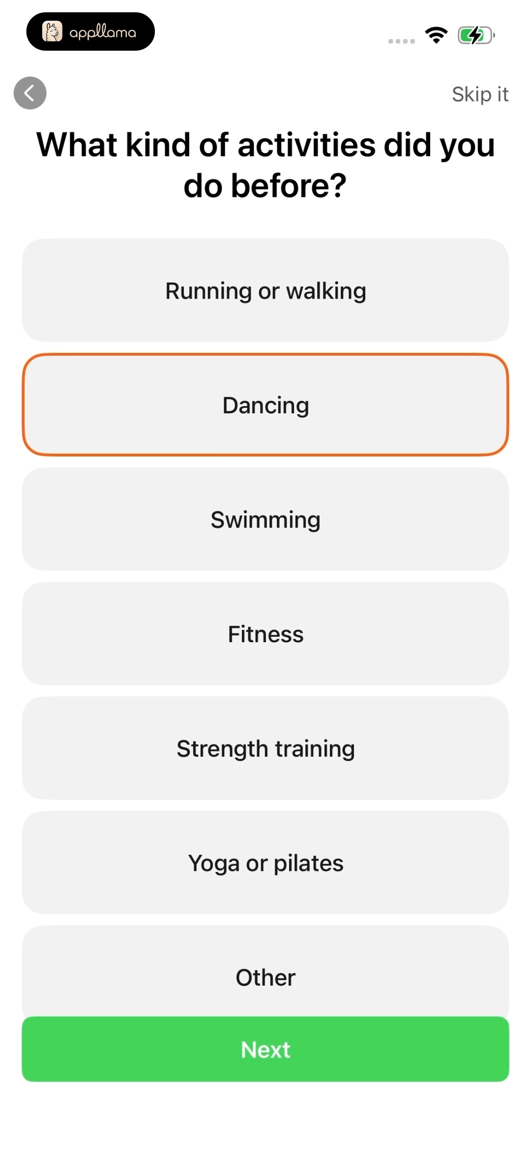 Previous Activities