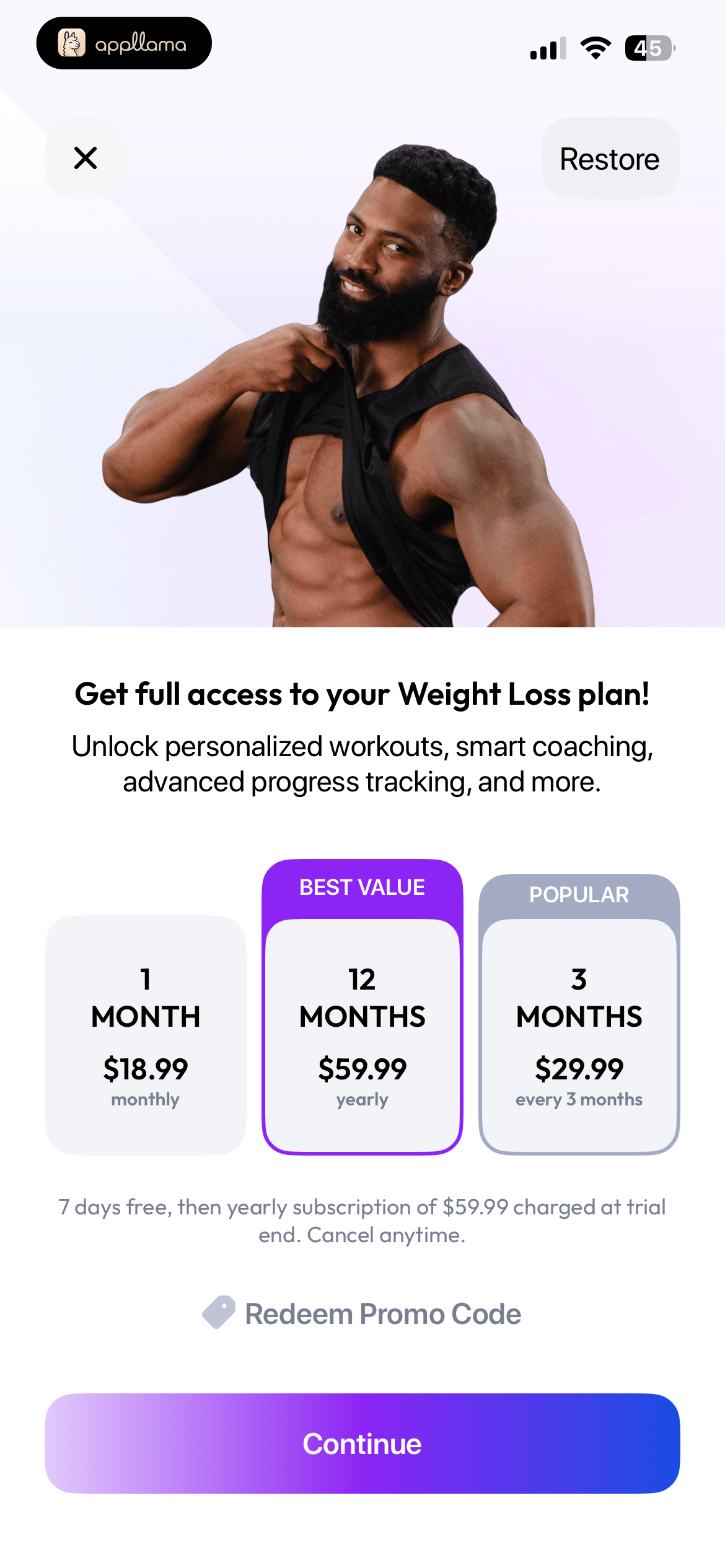 Subscription Plan Selection