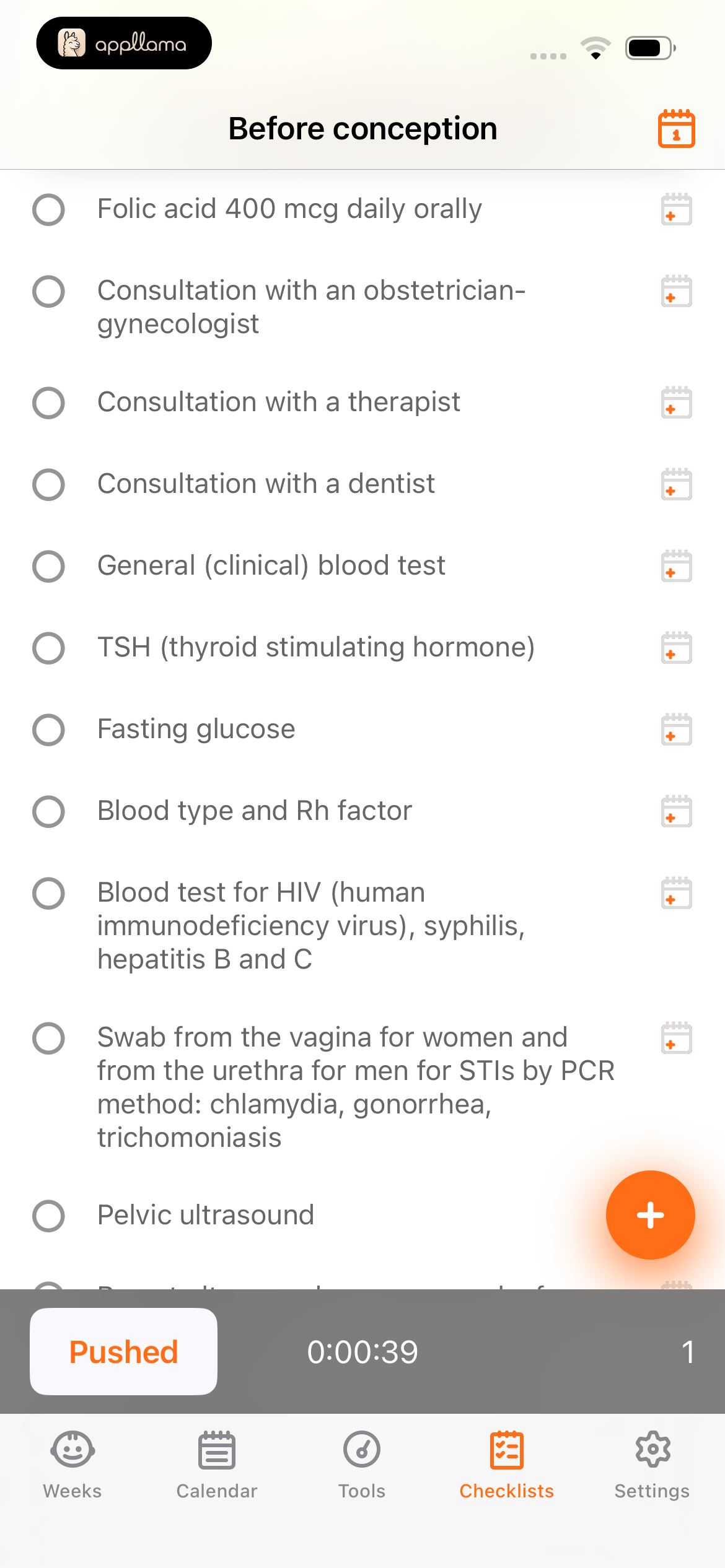 Before Conception List