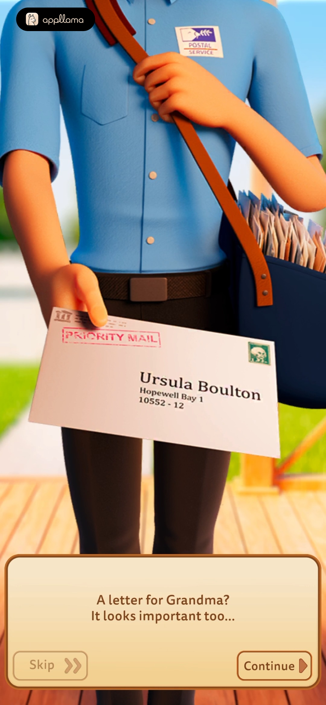 Letter Delivery Cutscene