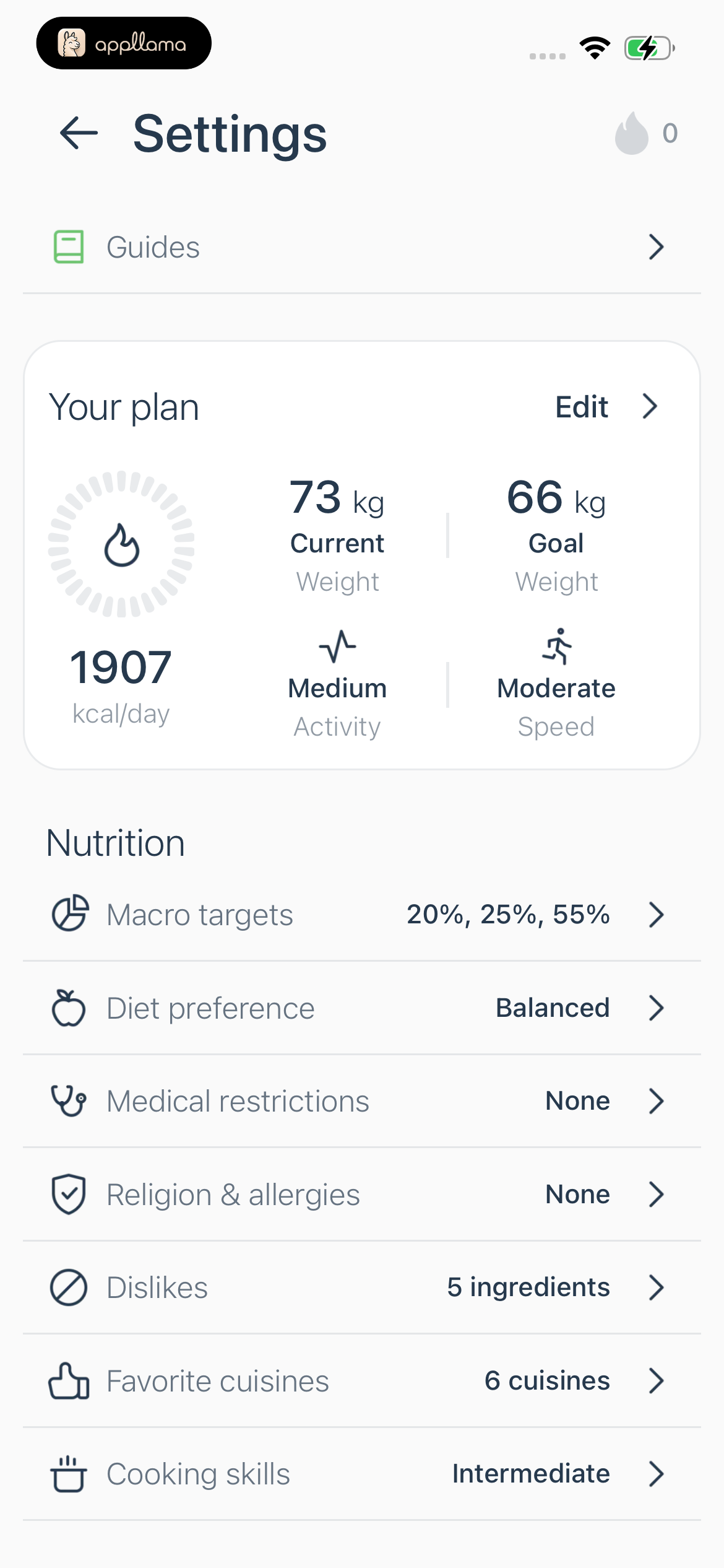 Settings Overview