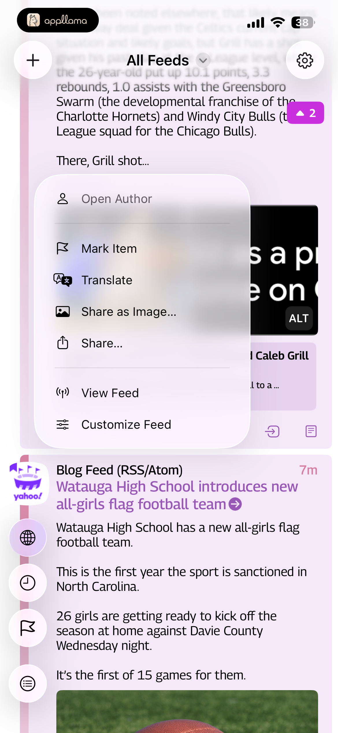 Feed Item Actions