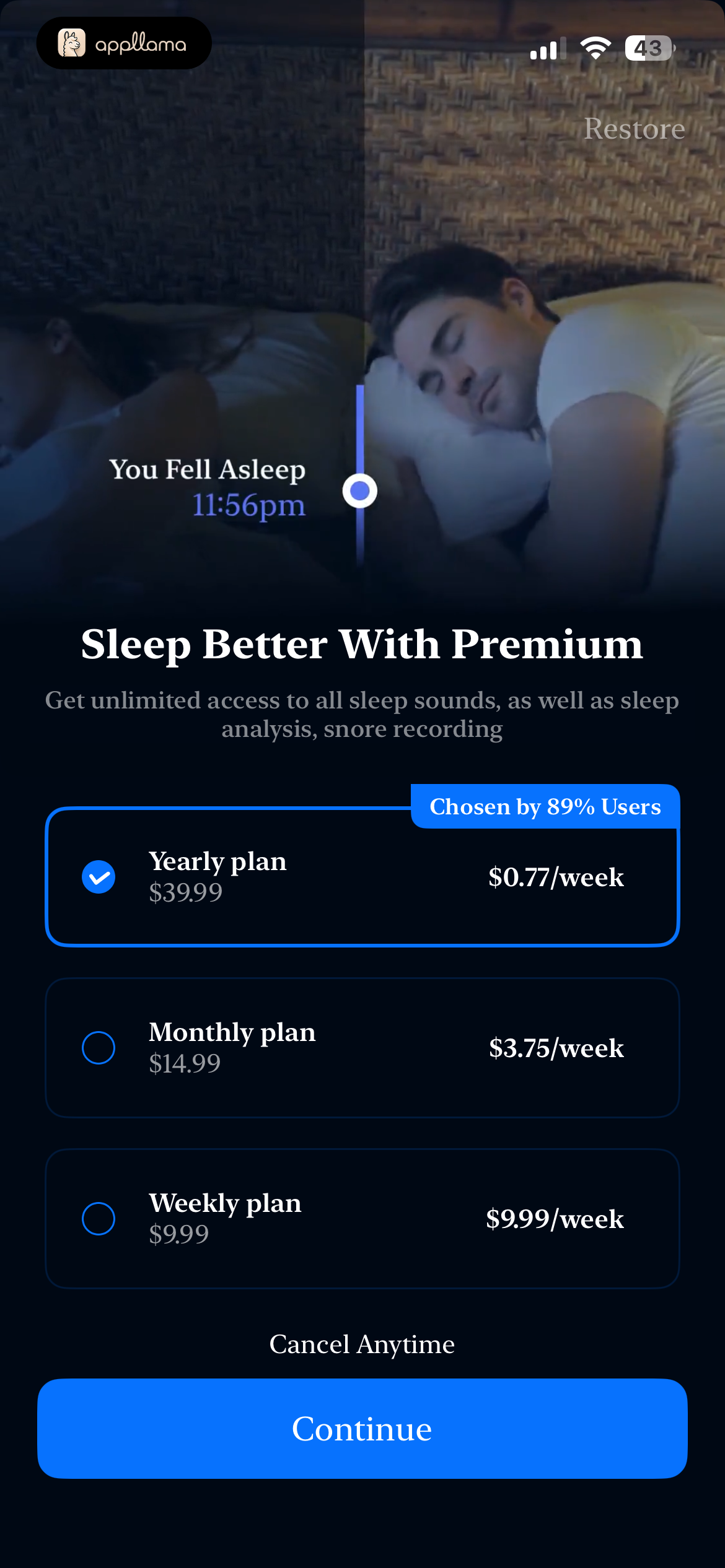 Premium Plan Selection