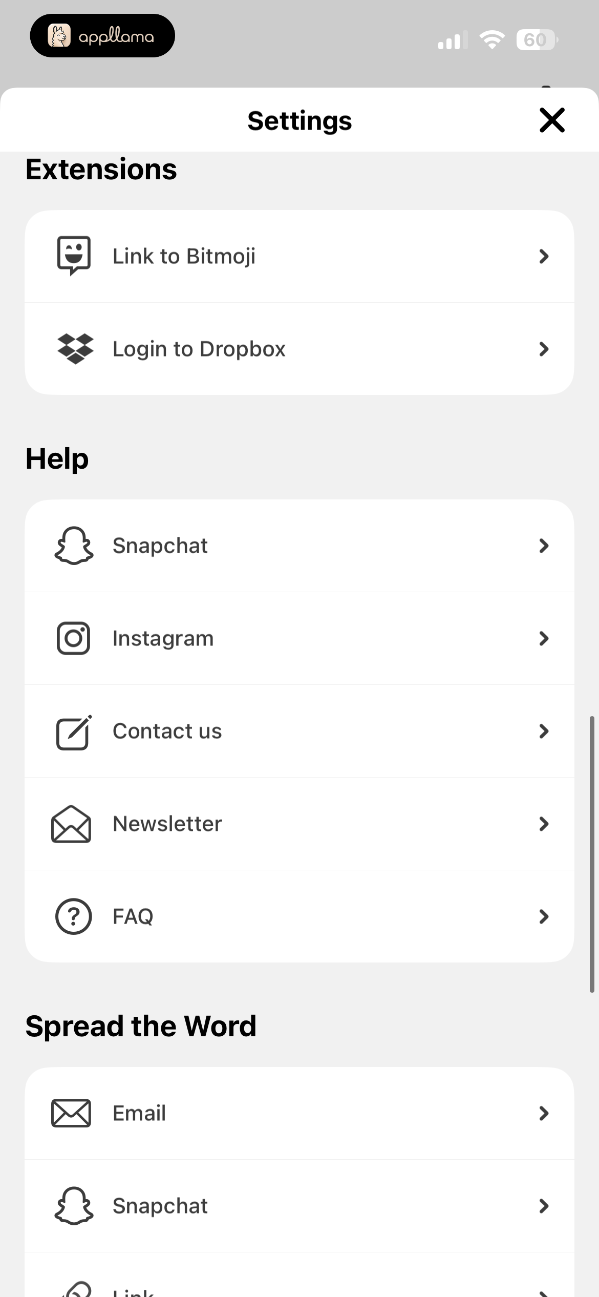 Settings Help