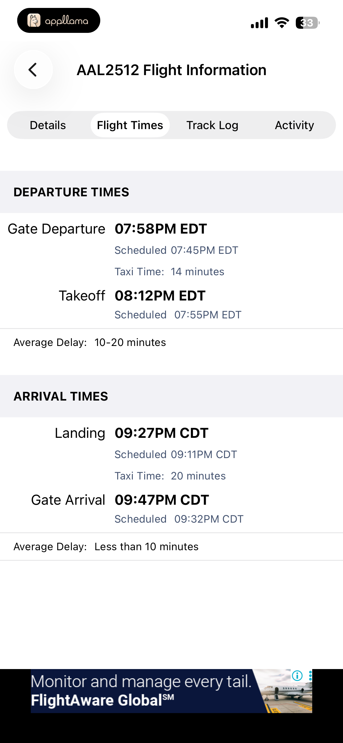 Flight Times