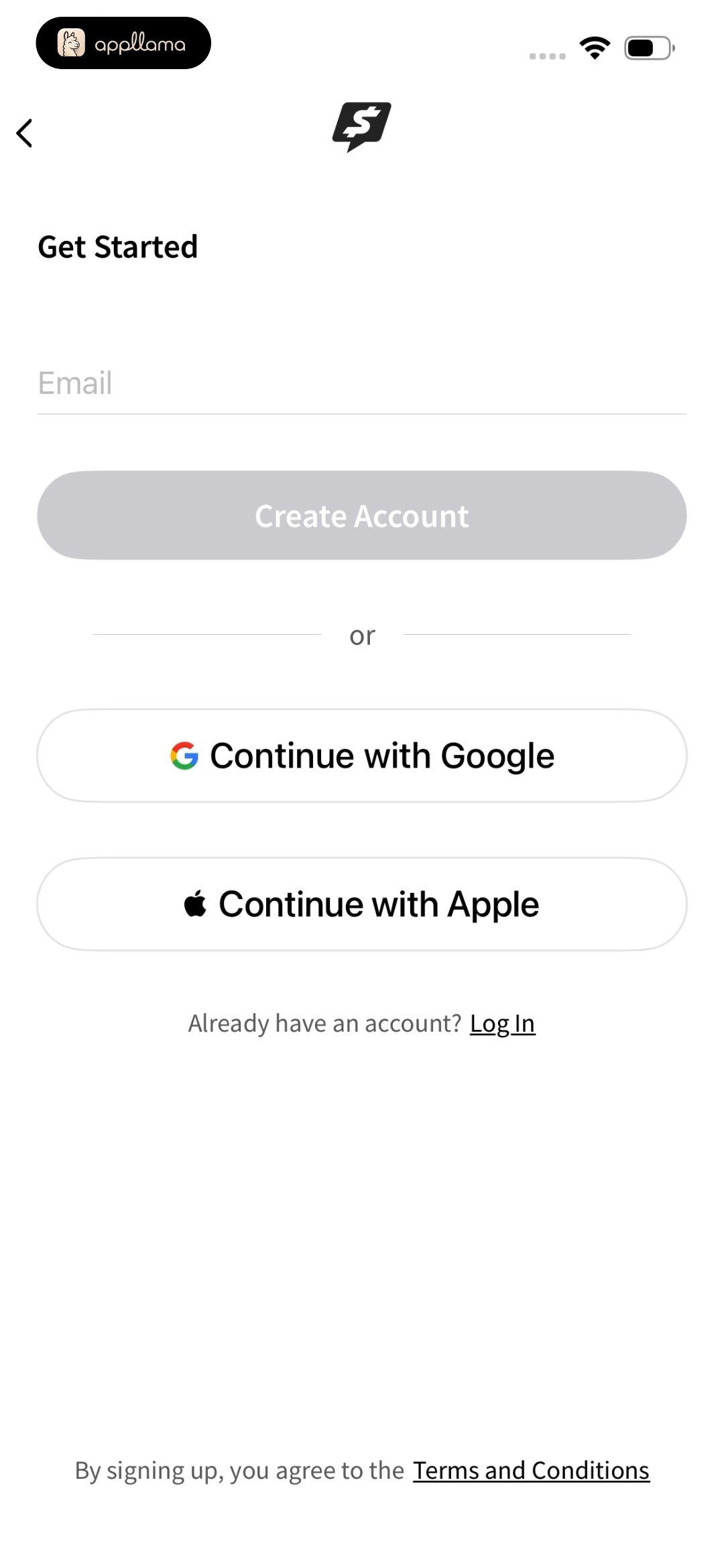 Sign Up Entry